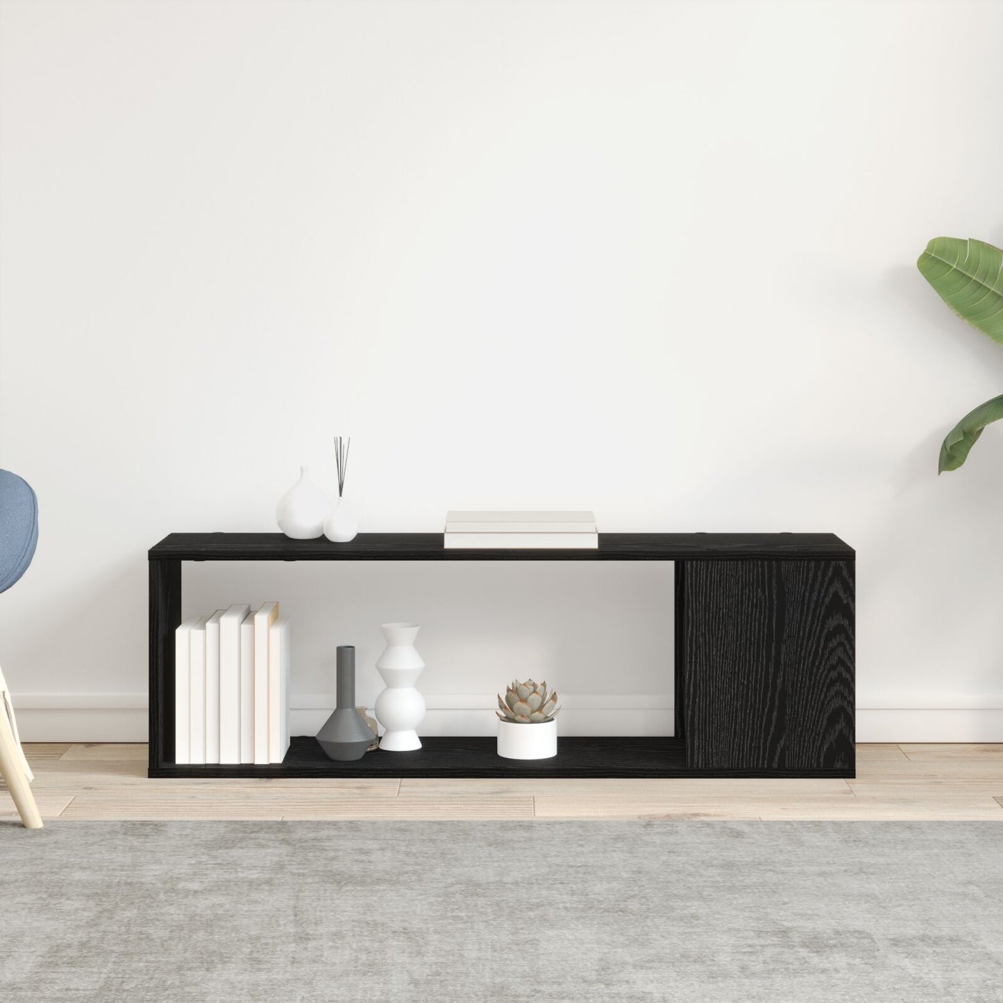 vidaXL Bücherregal Schwarz Eiche 100x24x32 cm Holzwerkstoff