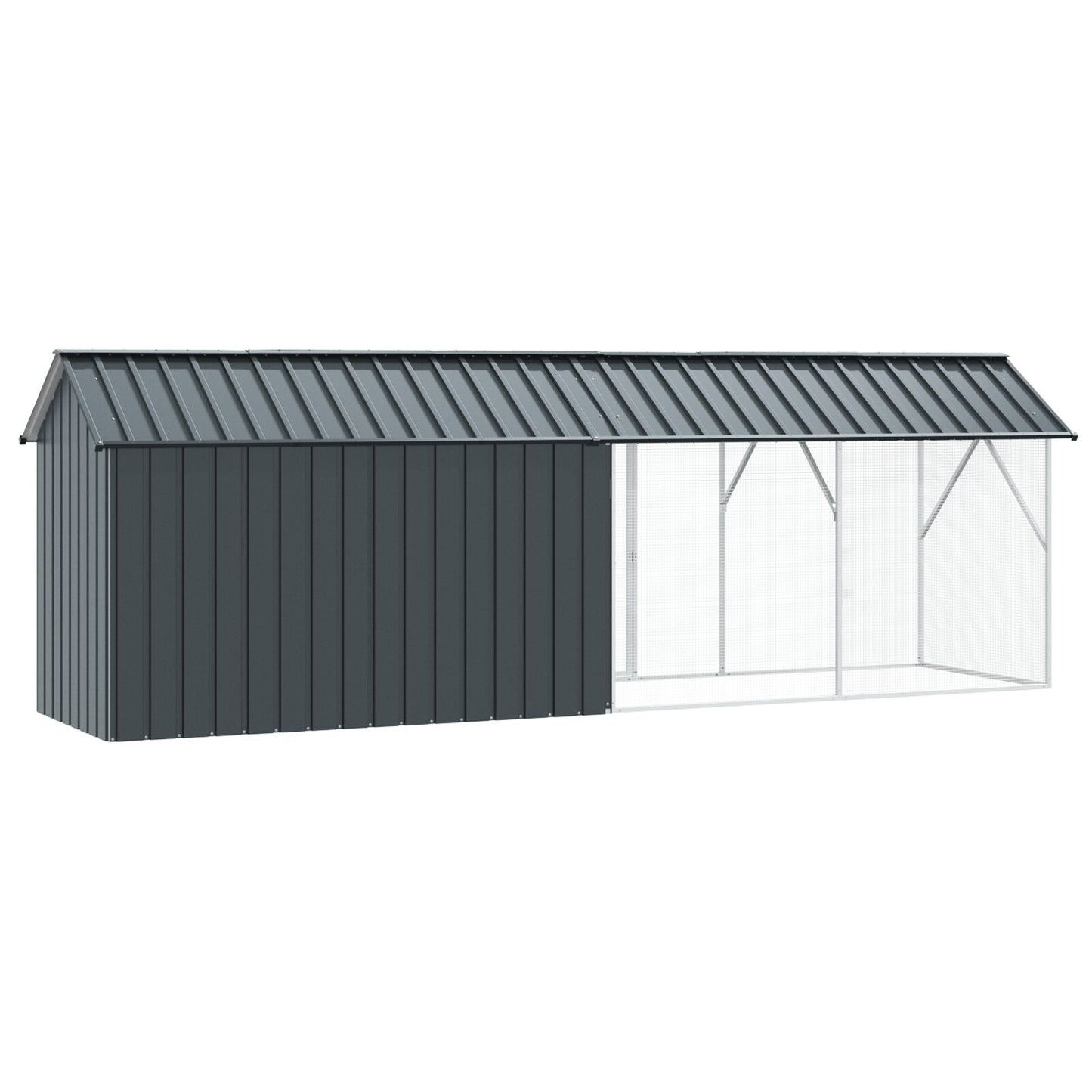 vidaXL Vogelvoliere mit Erweiterung Anthrazit 112x442x141 cm Stahl