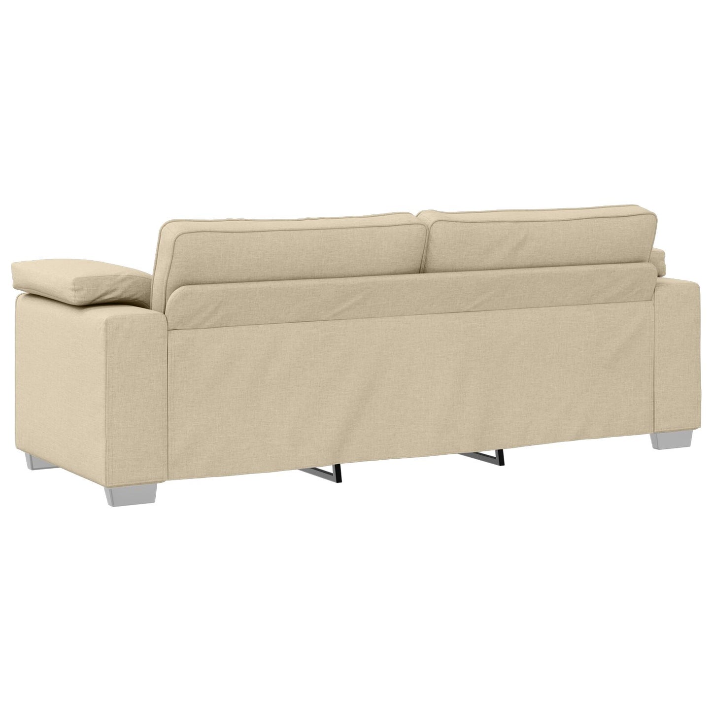 vidaXL 2-teiliges Sofa Set mit Kissen in cremefarbener Stoff