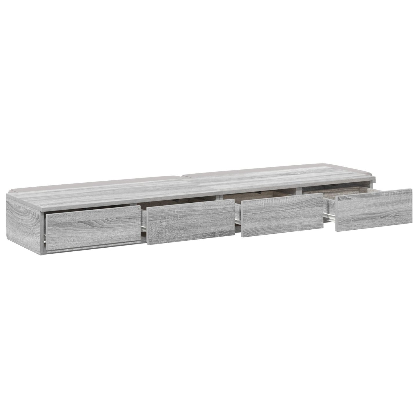 vidaXL Bett-Schubladen Grau Sonoma 135x36,5x16,5 cm aus Holzwerkstoff
