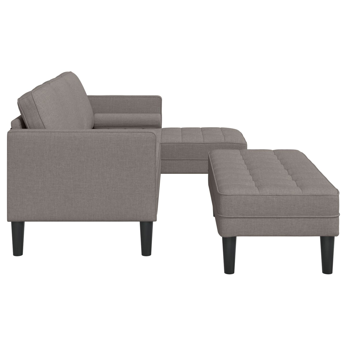 vidaXL 2-teiliges Sofa Set mit Kissen in taupefarbenem Stoff