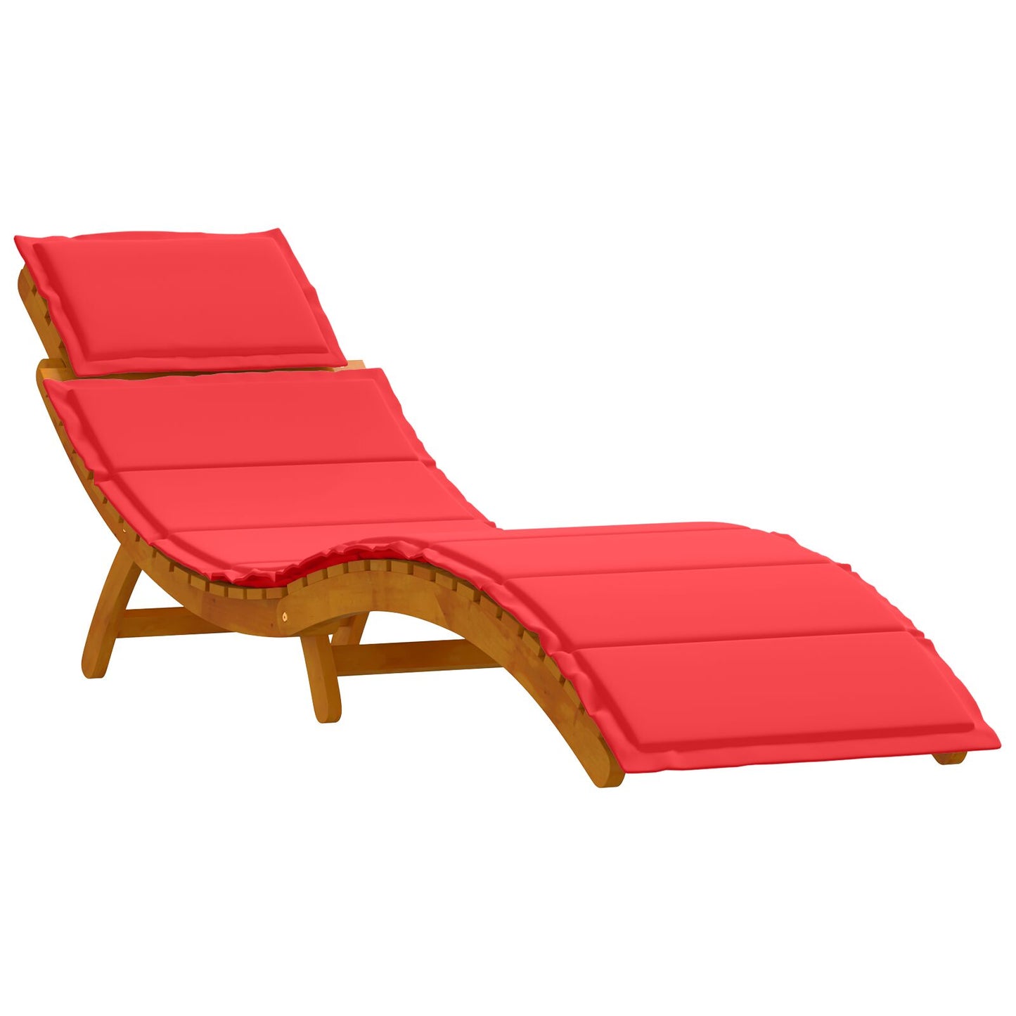 vidaXL Sonnenliegen mit Auflagen 2er Set Rot aus Akazienholz