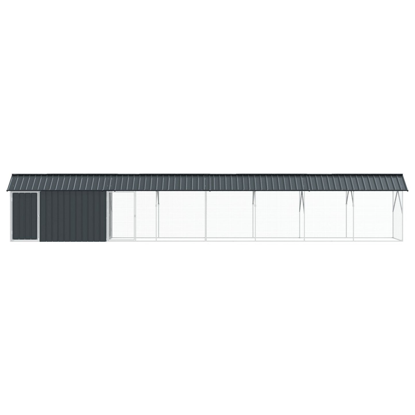 vidaXL Vogelvoliere mit Erweiterung Anthrazit 112x838x141 cm Stahl