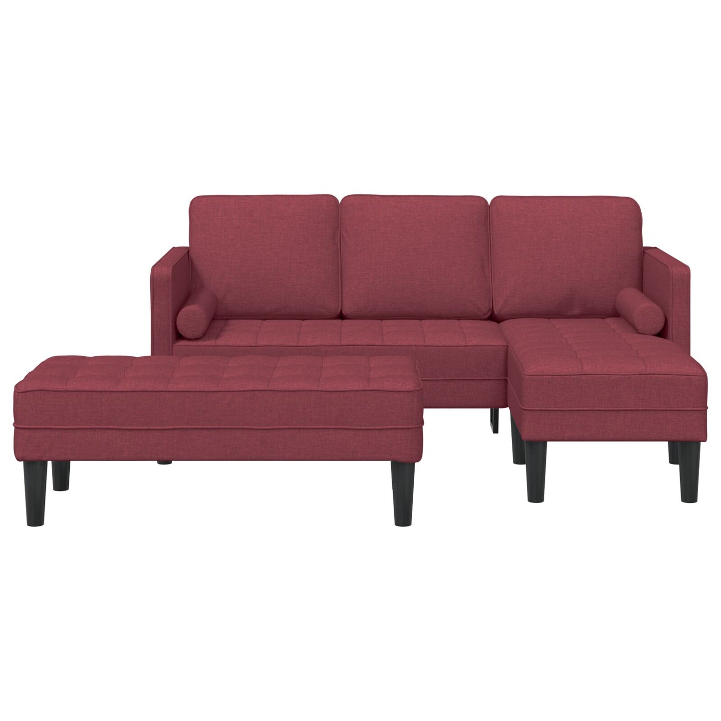 vidaXL 2-teiliges Sofa Set mit Kissen in burgunderrot