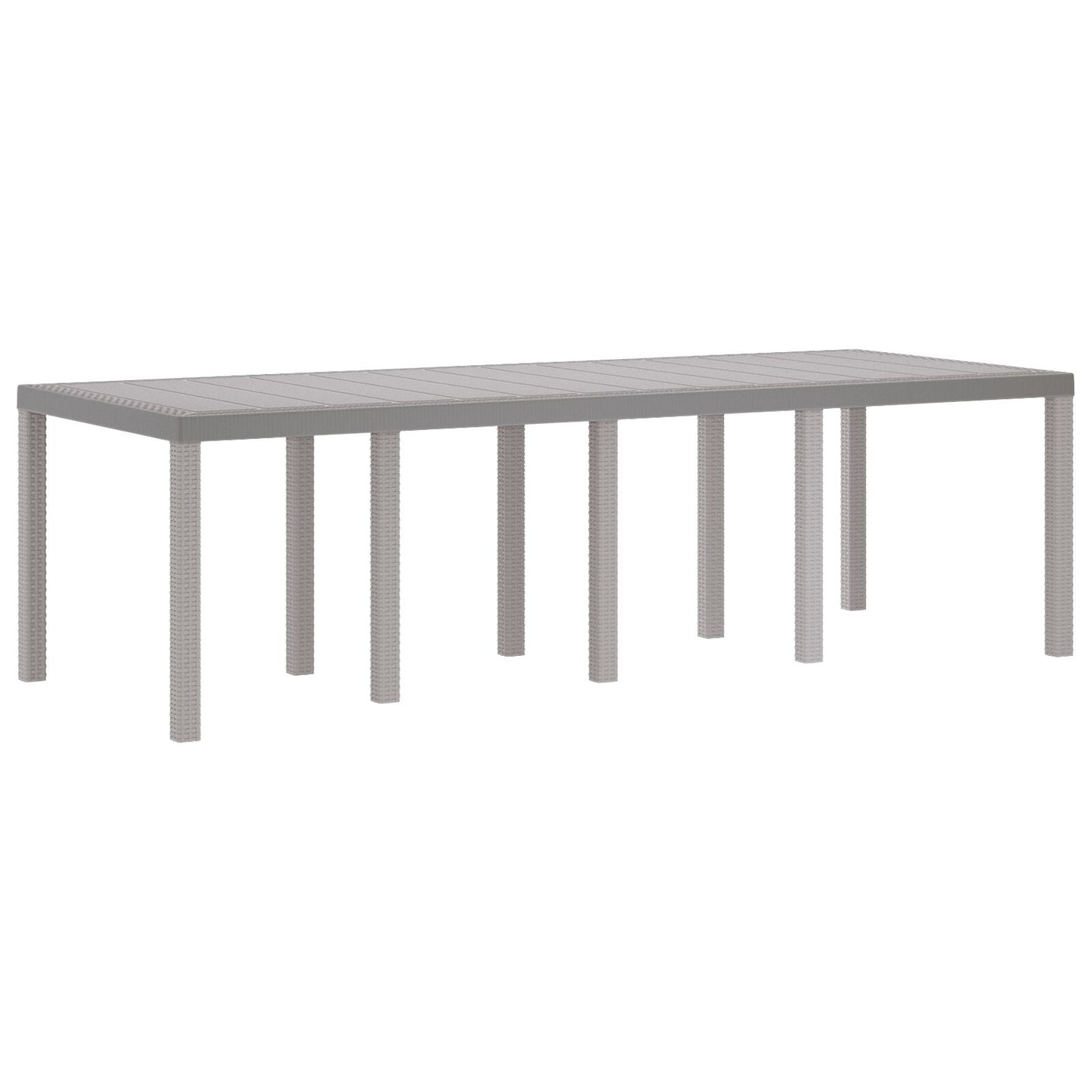 vidaXL 9-teiliges Garten-Ess-Set mit Kissen Weiß Poly Rattan