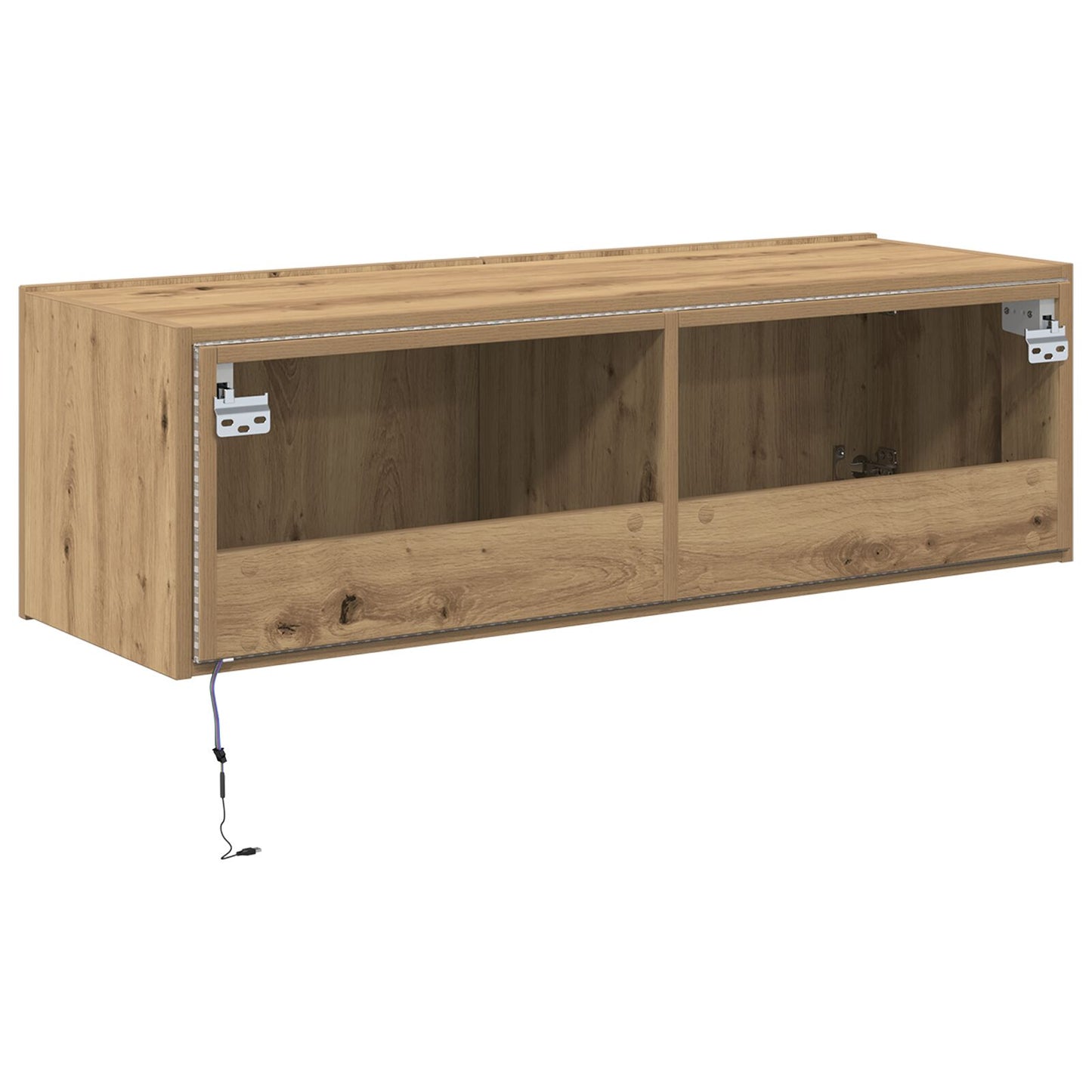 vidaXL TV-Wandregal mit LED-Lichtern Artisan Eiche 100x35x31 cm