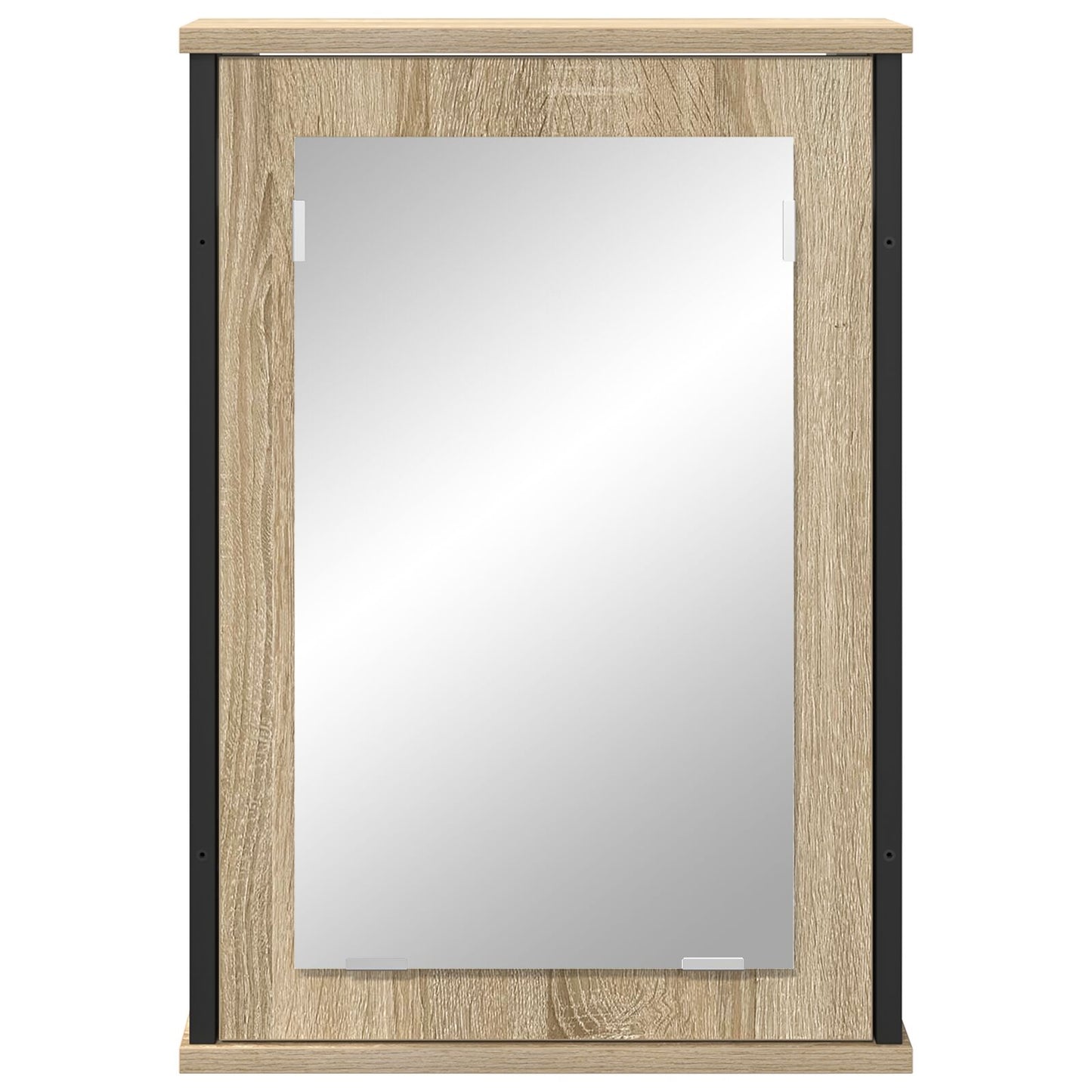 vidaXL Spiegelschrank Natürlich Eiche Spanplatte, Glas, Metall Mittel