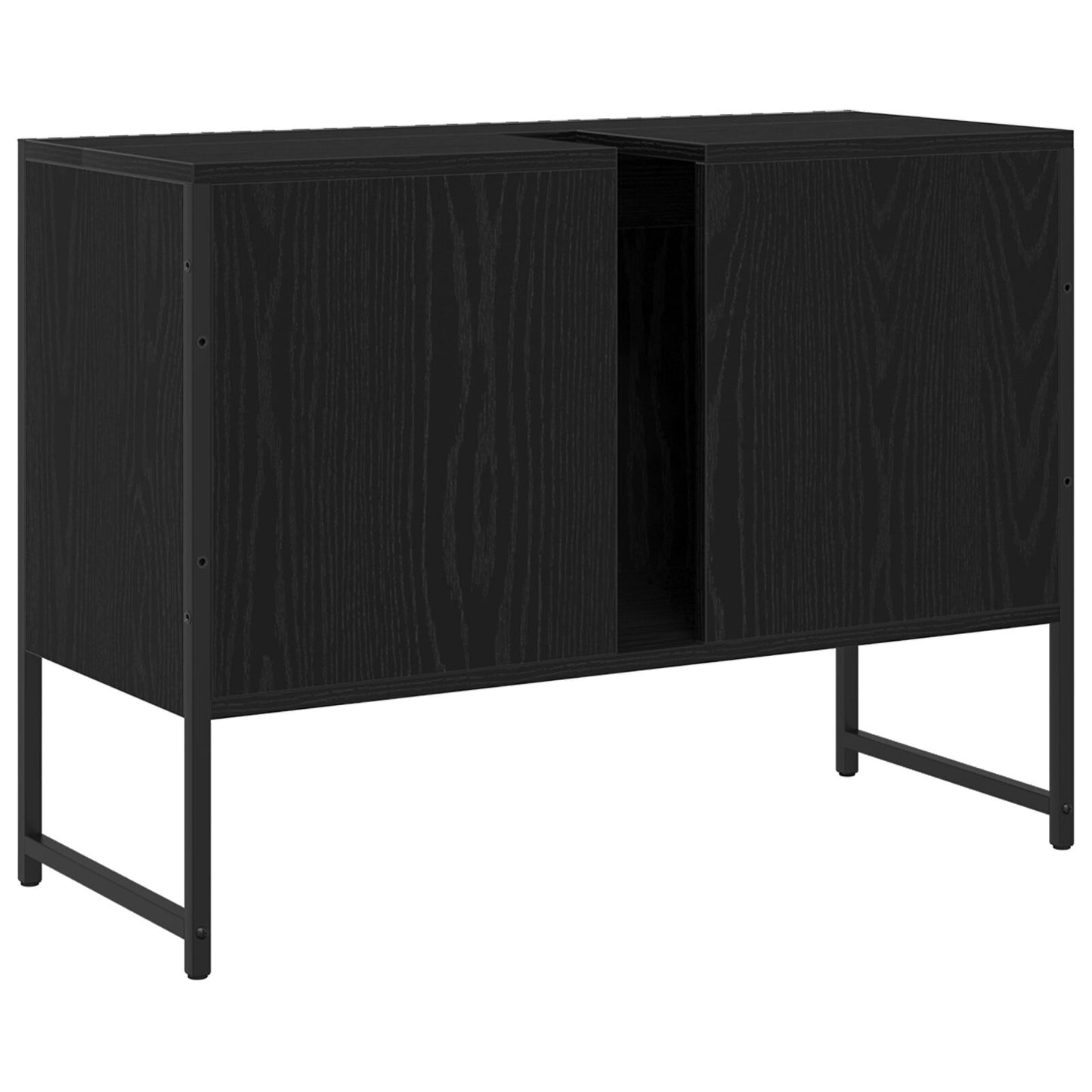 vidaXL Badezimmer Waschbecken Schrank Schwarz Eiche 80x33x60 cm Spanplatte