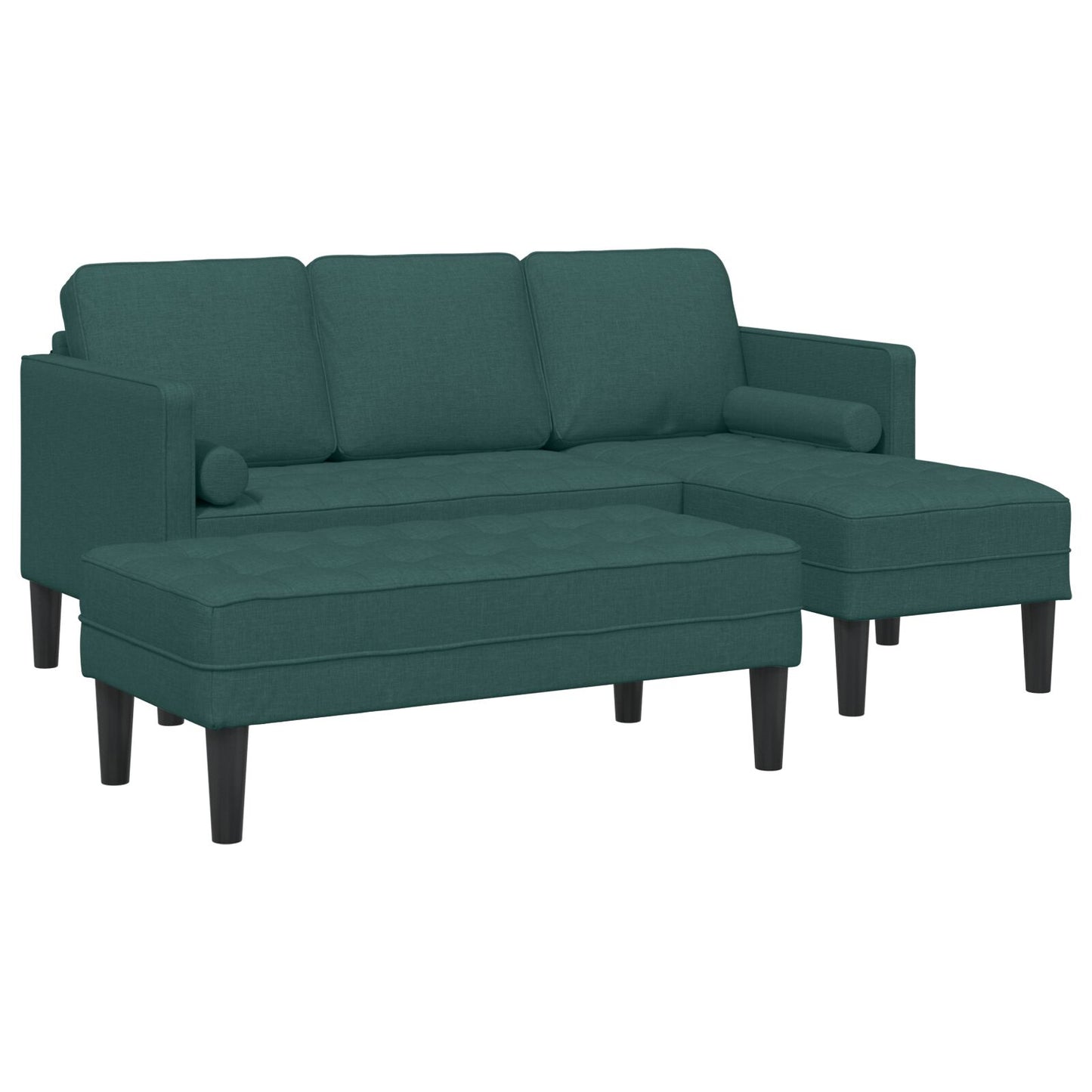 vidaXL 2-teiliges Sofa Set mit Kissen aus dunkelgrünem Stoff