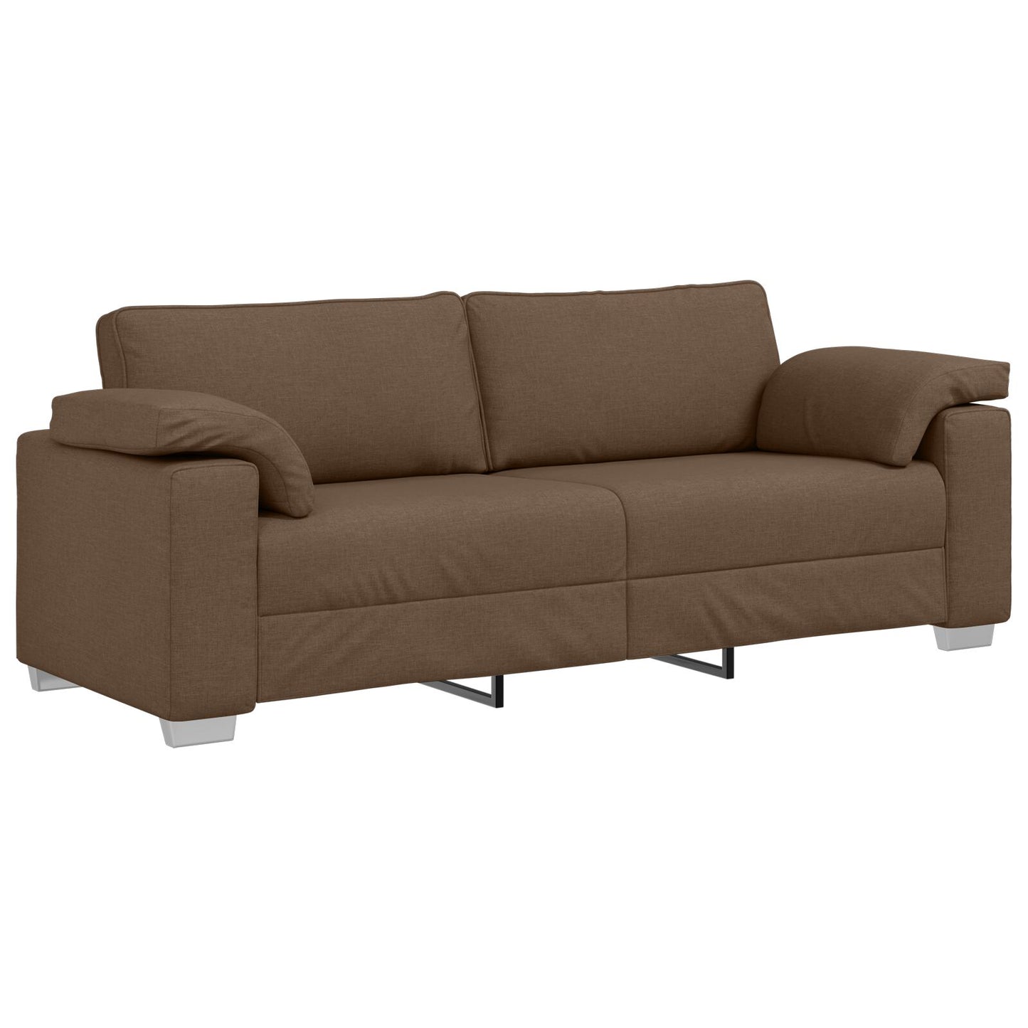 vidaXL 2-teiliges Sofa-Set mit Kissen aus braunem Stoff