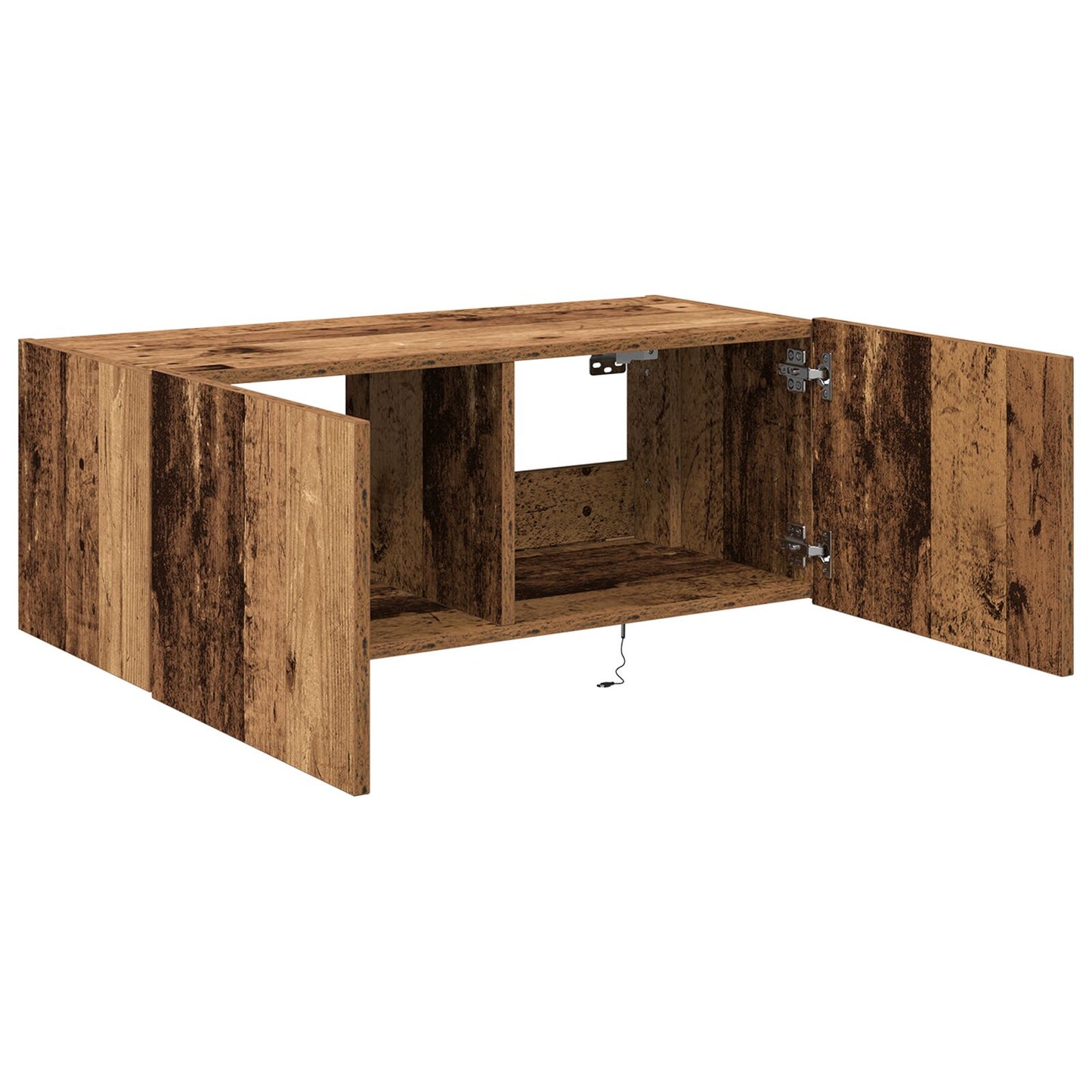 vidaXL TV-Wandregal mit LED-Beleuchtung Altholz 80x35x31 cm