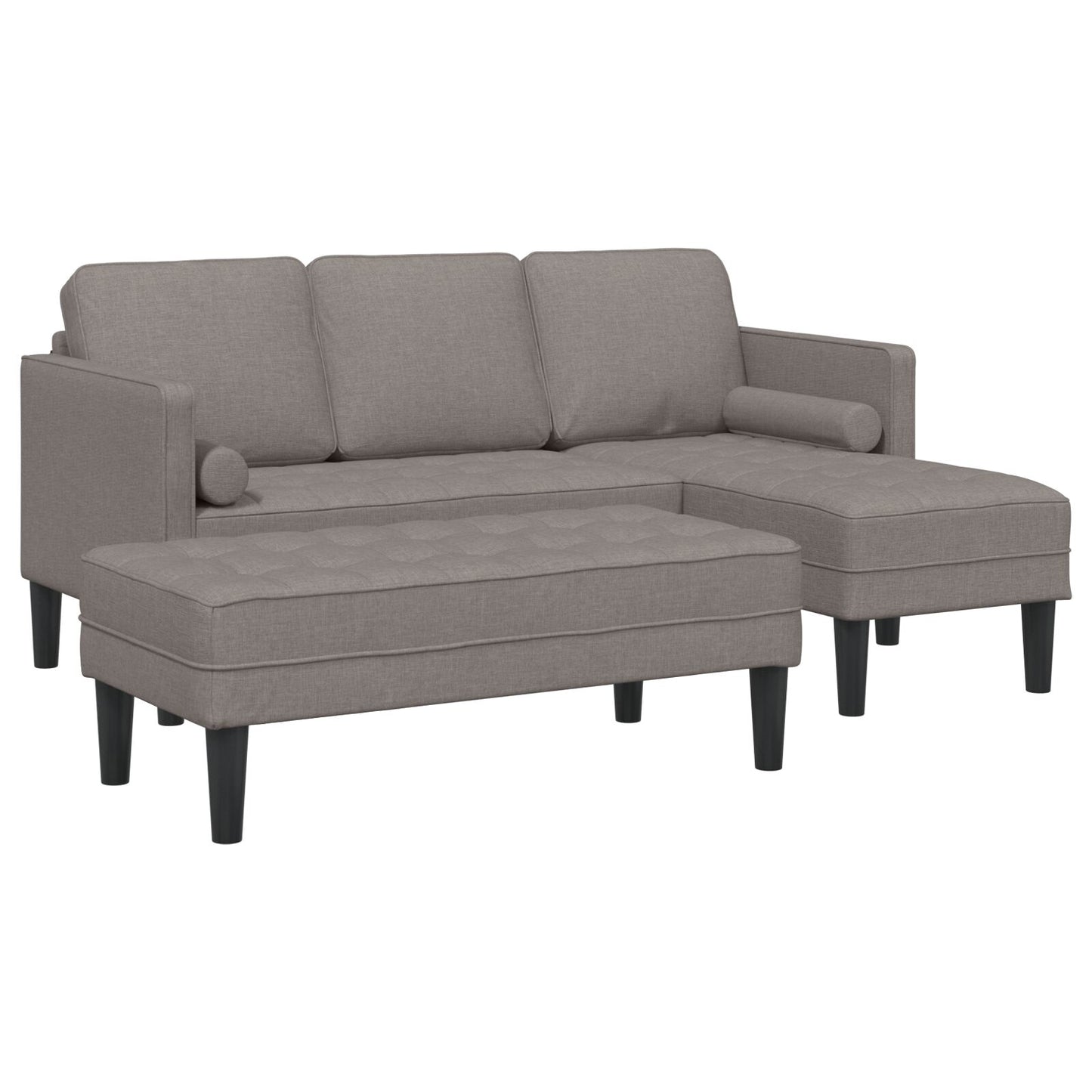 vidaXL 2-teiliges Sofa Set mit Kissen in taupefarbenem Stoff