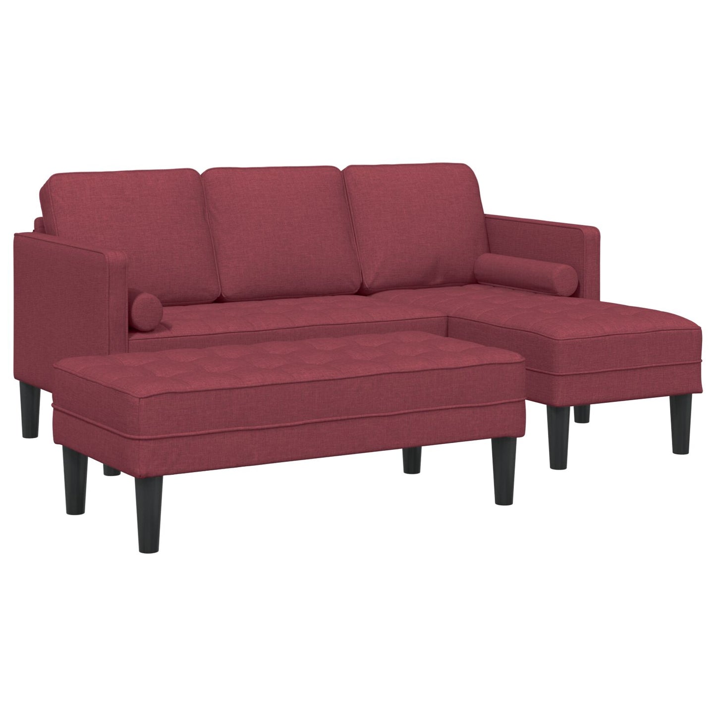 vidaXL 2-teiliges Sofa Set mit Kissen in burgunderrot