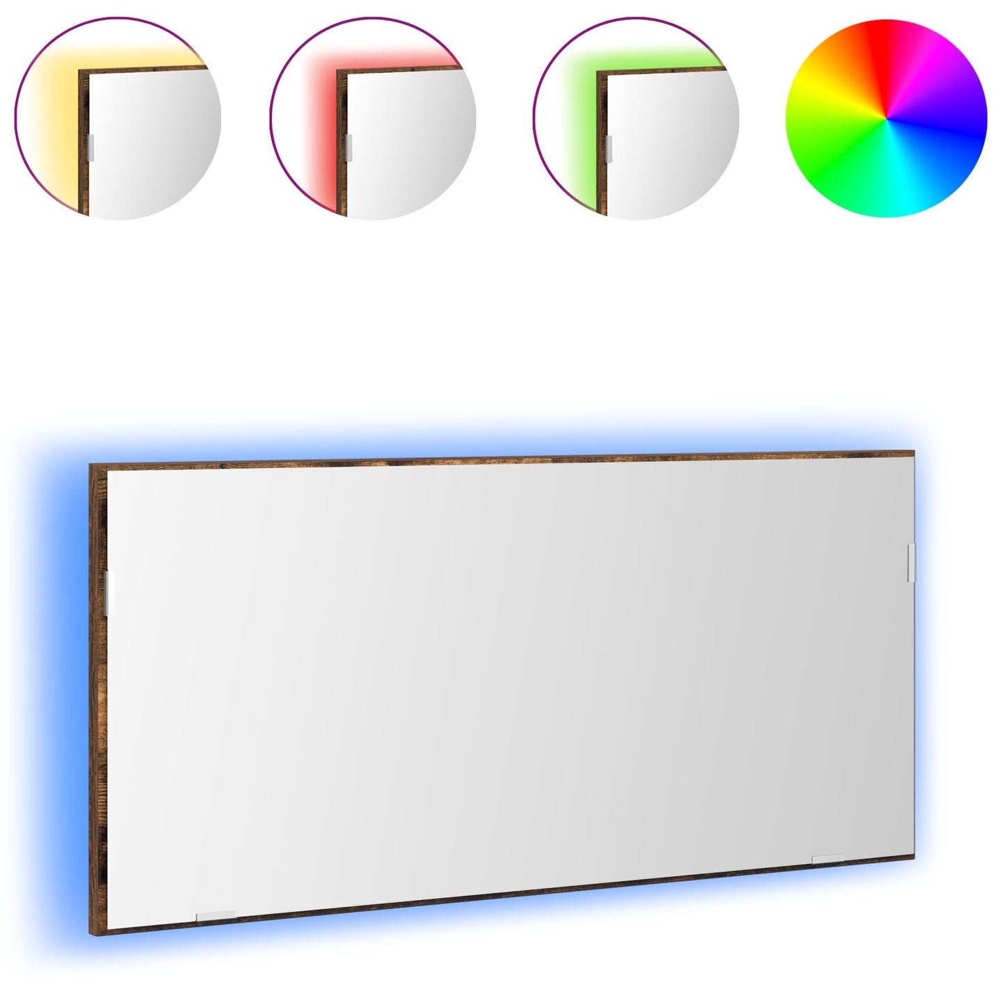 vidaXL Badezimmer-Spiegelschrank mit LED-Licht Raucheiche 80x37 cm