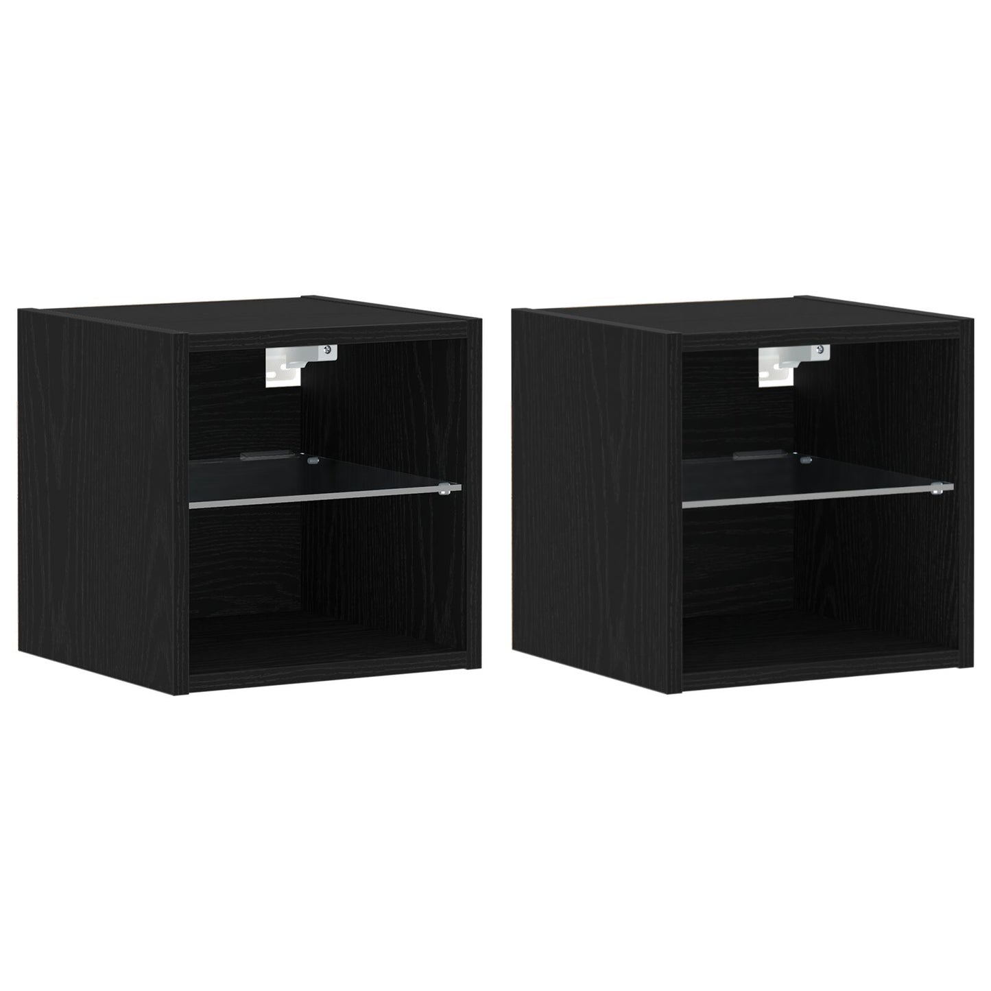 vidaXL LED TV Schrank 2 Stück Schwarz Eiche 30x28,5x30 cm Holzwerkstoff