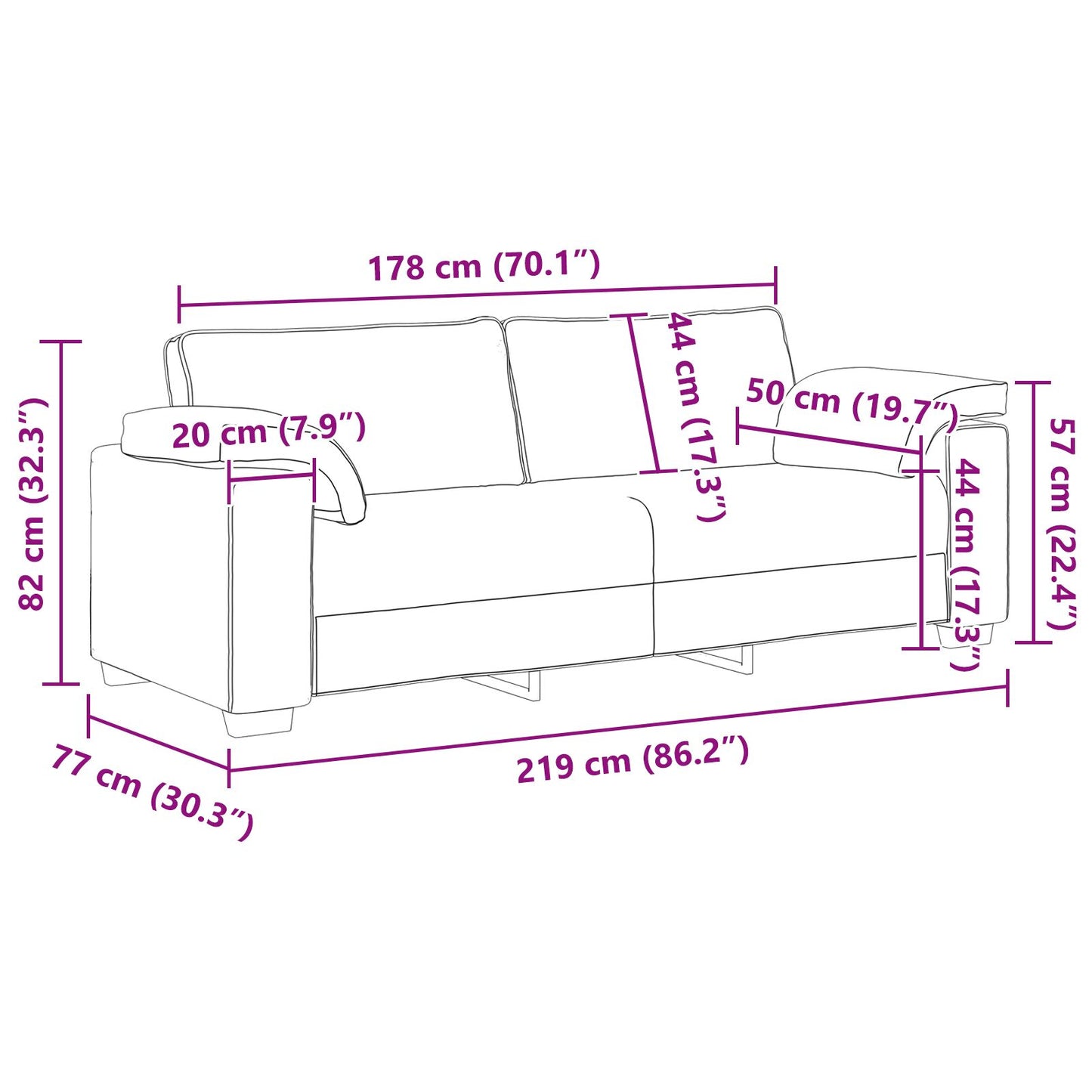 vidaXL 2-teiliges Sofa-Set mit Kissen aus braunem Stoff