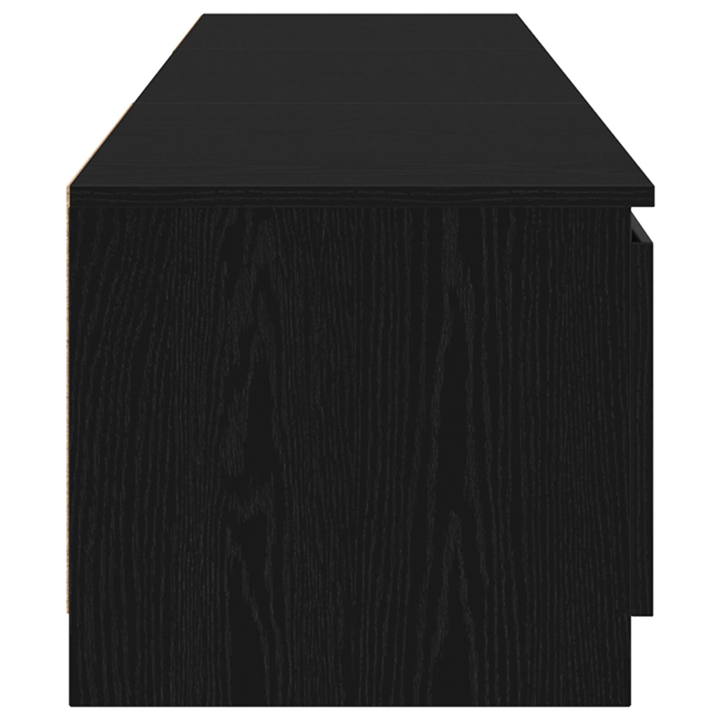 vidaXL TV-Schrank mit LED-Lichtern in Schwarz und Eiche, 140x40x35,5 cm, aus Holzwerkstoff