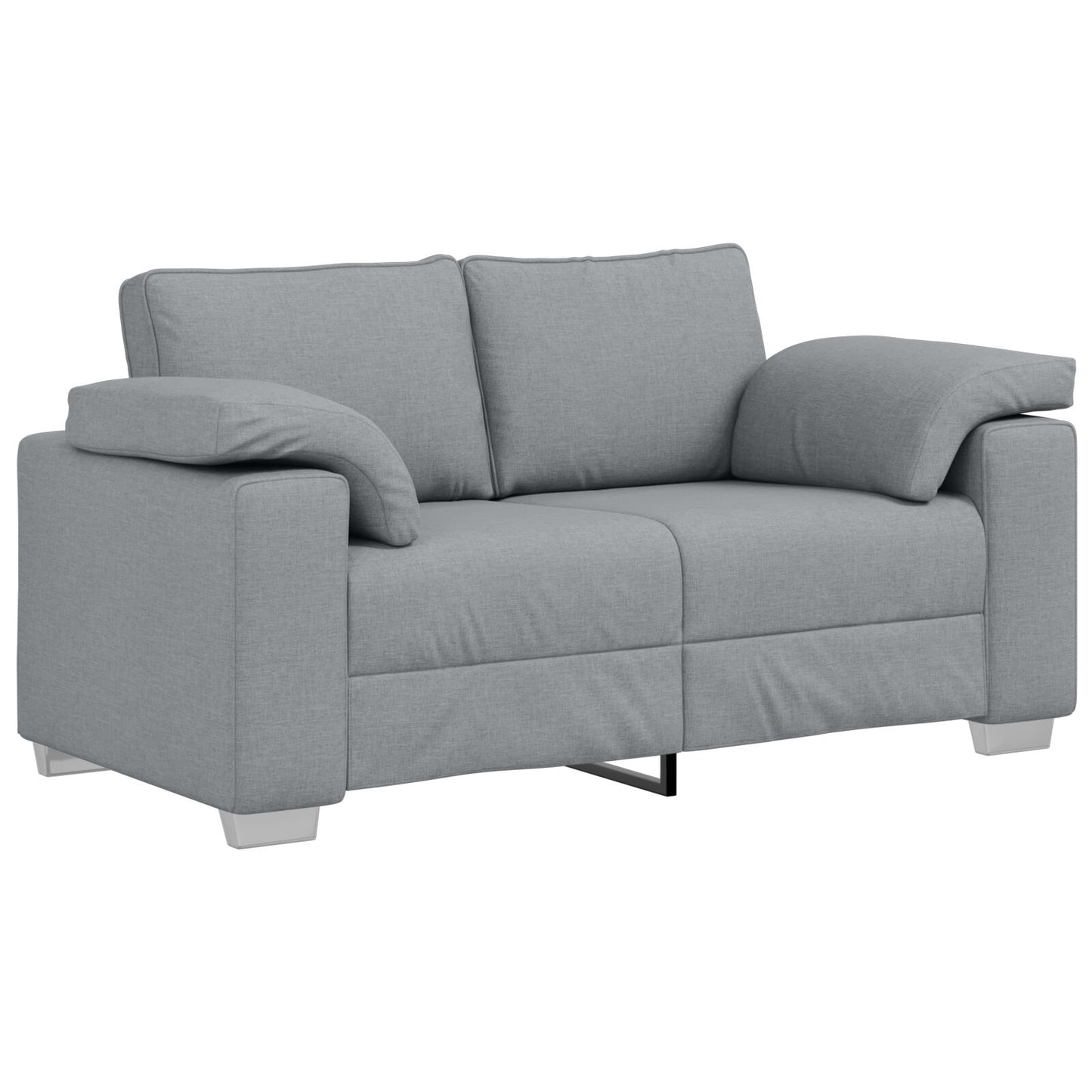 vidaXL 2-teiliges Sofaset mit Kissen in Hellgrau aus Stoff