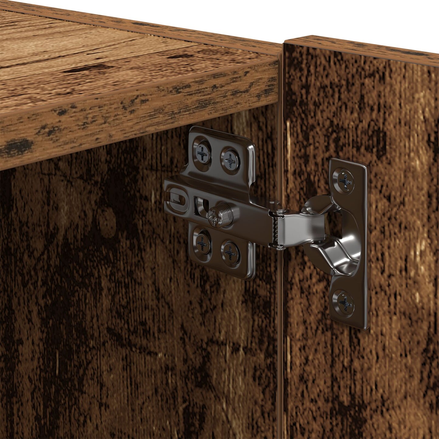 vidaXL TV-Wandmöbel mit LED-Lichtern 2 Stück Altes Holz 80x35x31 cm