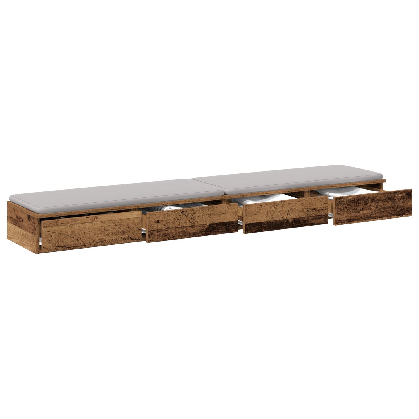 vidaXL Bett-Schubladen Alteiche 180x36,5x16,5 cm Holzwerkstoff