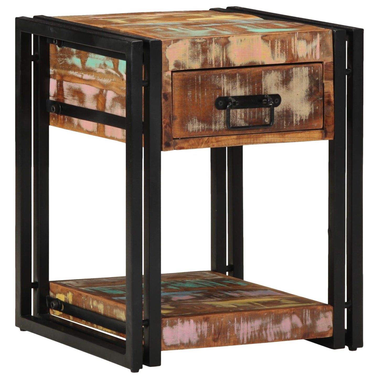 vidaXL Nachttische 2 Stück 40x40x50 cm Massivholz Altholz