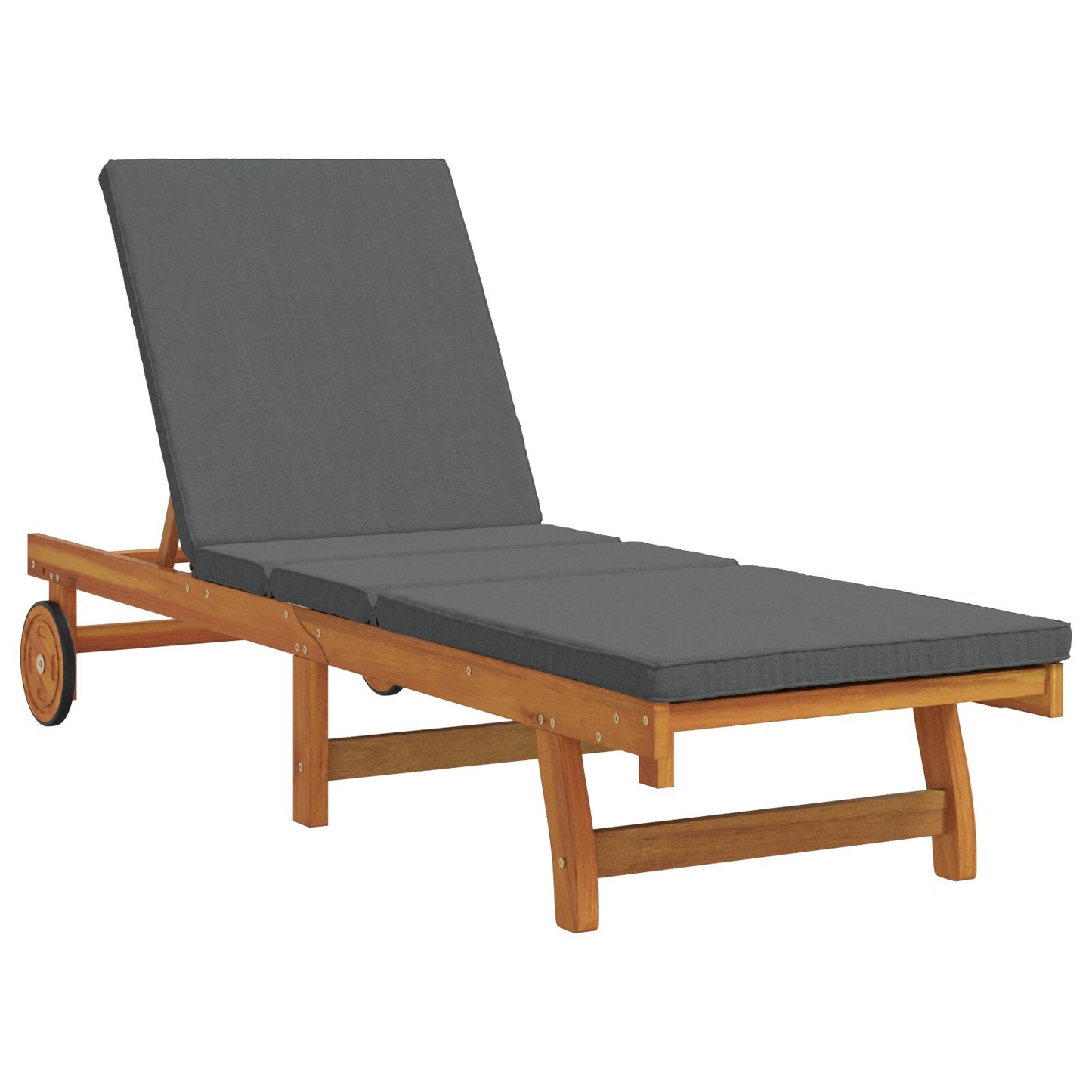vidaXL Rollbare Sonnenliege mit Tisch und Kissen aus Akazienholz