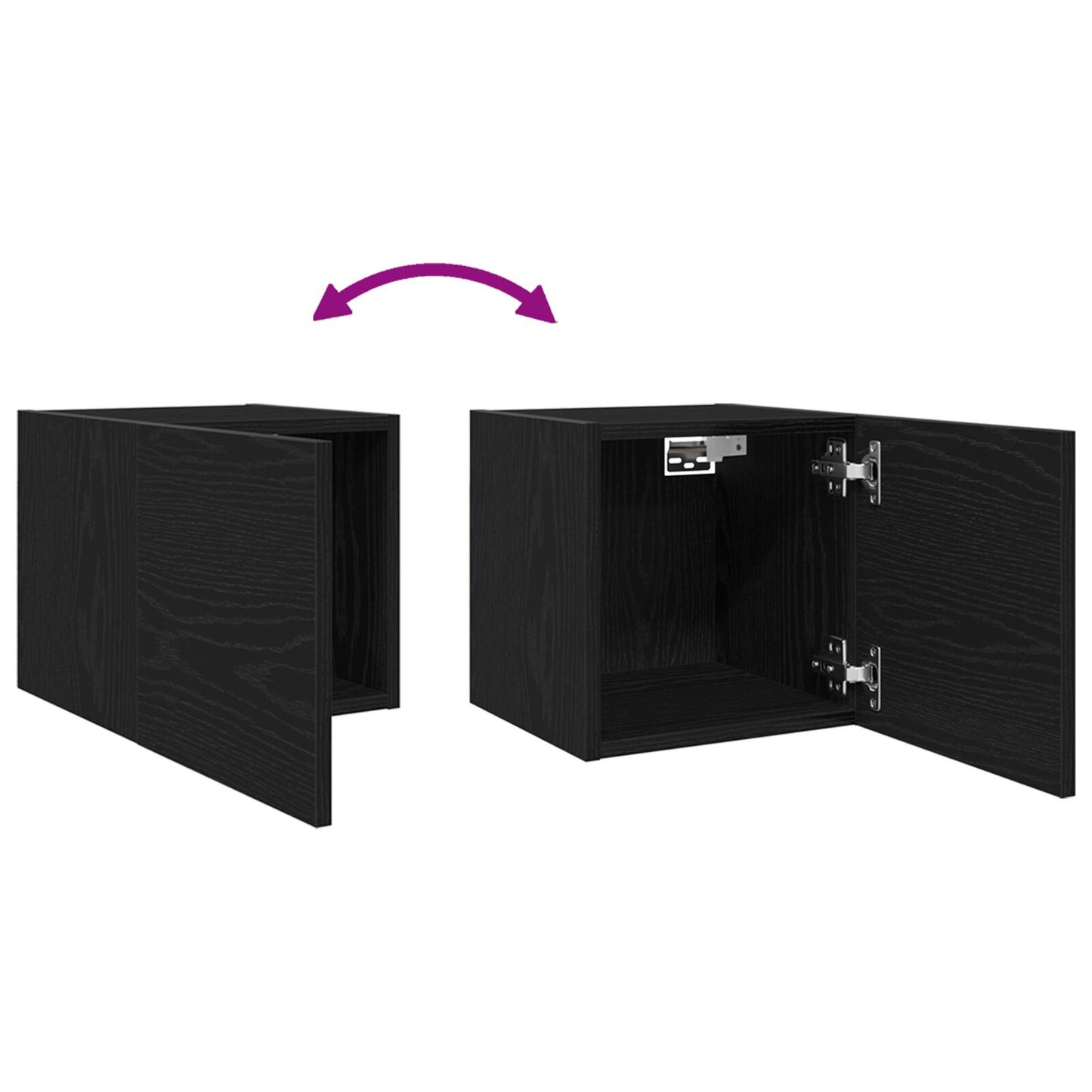 vidaXL Wand-TV-Schrank Schwarz Eiche 30,5x30x30 cm