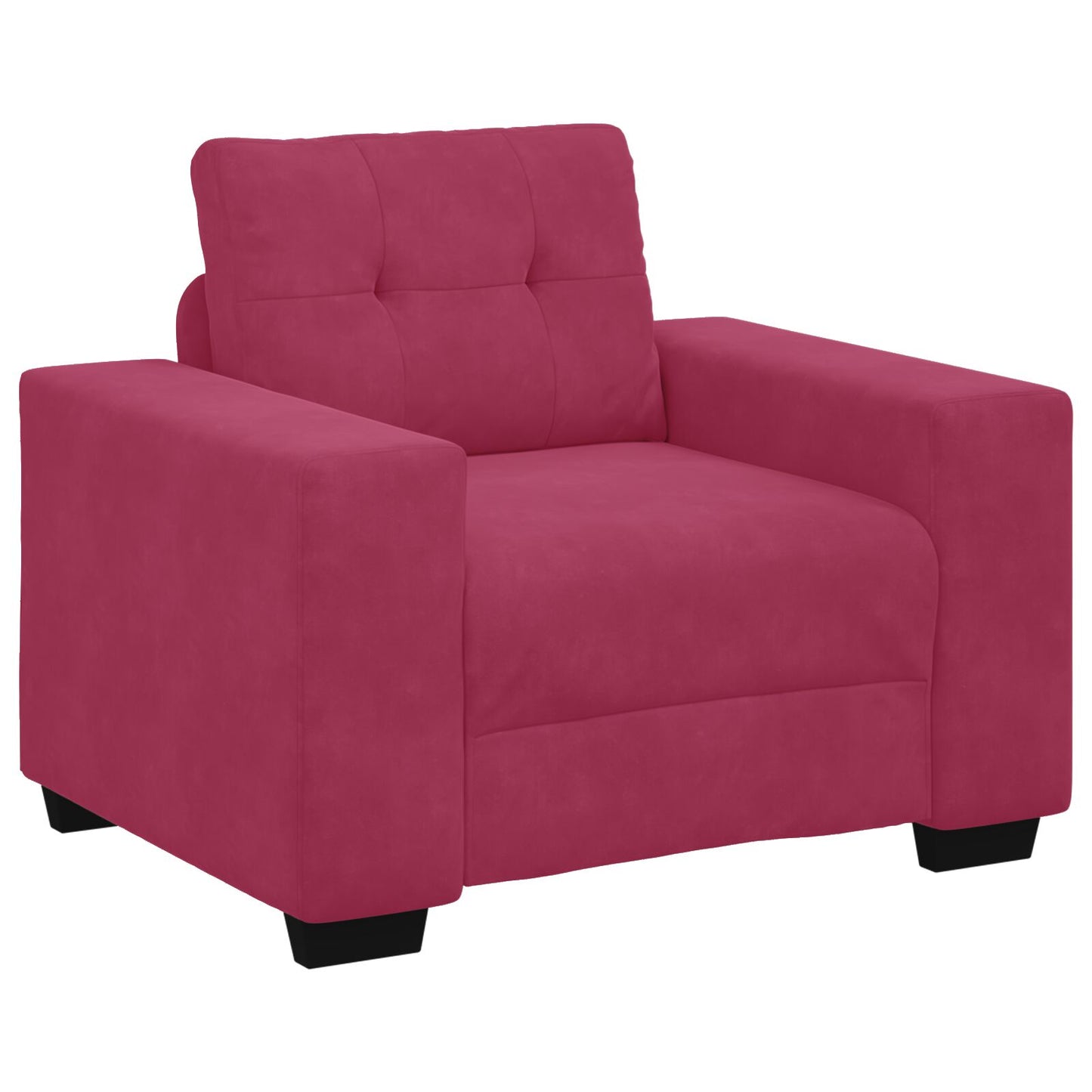 vidaXL 3-teiliges Sofaset mit Kissen Weinrot Samt