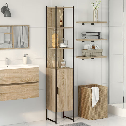 vidaXL Badezimmer Schrank Sonoma Eiche 33x33x185,5 cm Ingenieurholz