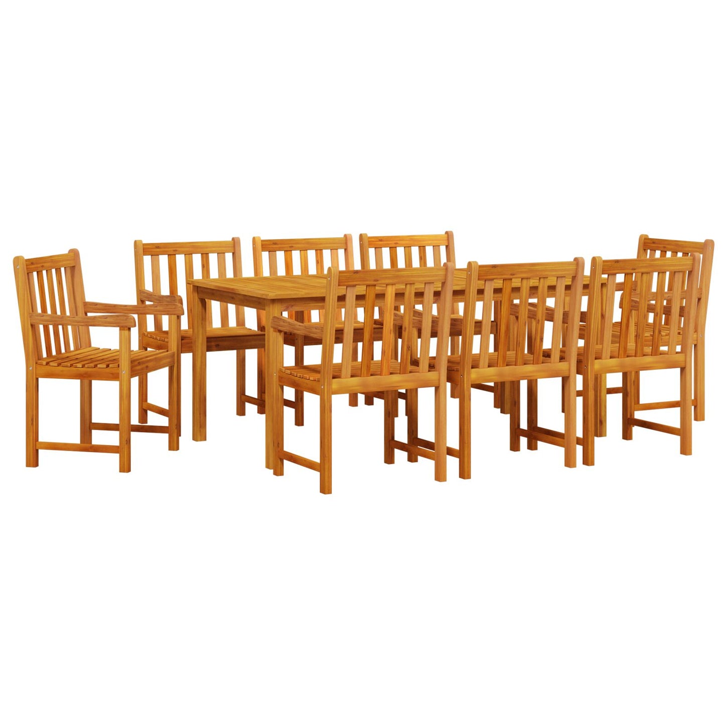 vidaXL 9-teiliges Garten-Esszimmer-Set aus massiven Akazienholz