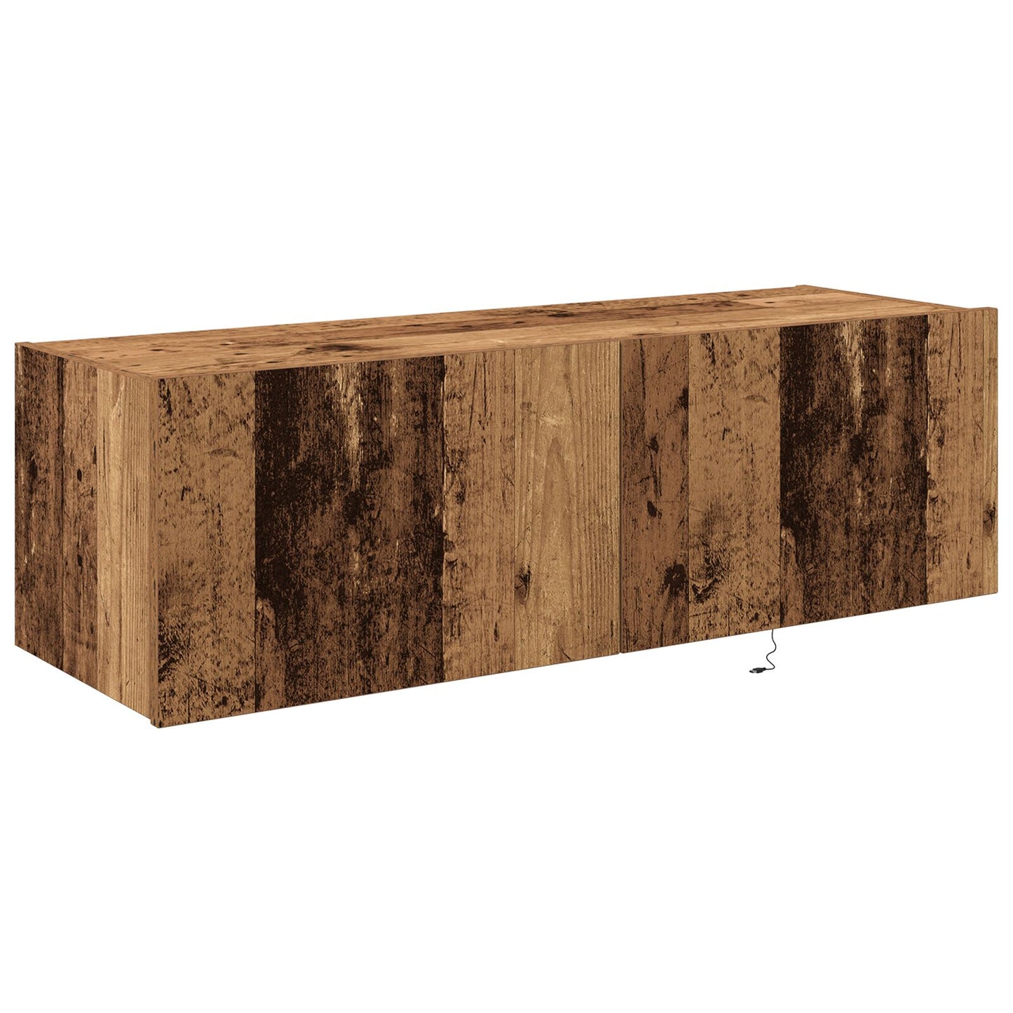vidaXL TV-Wandregal mit LED-Lichtern Alte Holz 100x35x31 cm