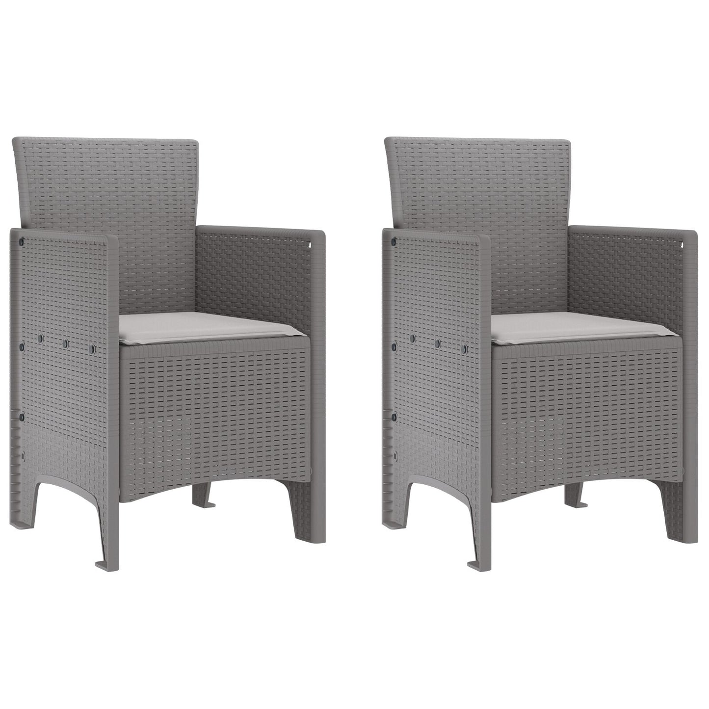 vidaXL 3-teiliges Garten-Esszimmer-Set mit Kissen – Hellgraues Poly-Rattan