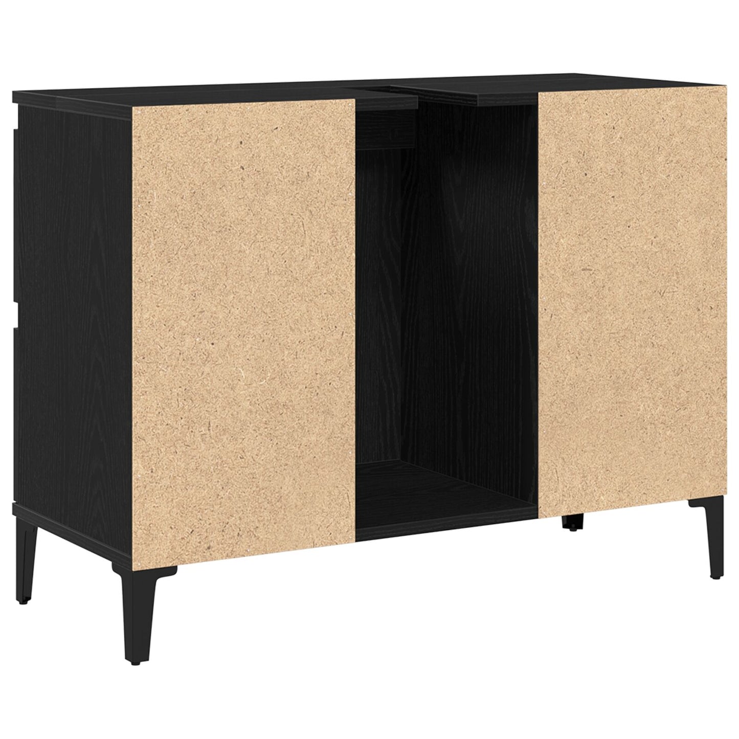 vidaXL Waschbeckenunterschrank im Badezimmer – Schwarz Eiche 80x33x60 cm aus Holzwerkstoff