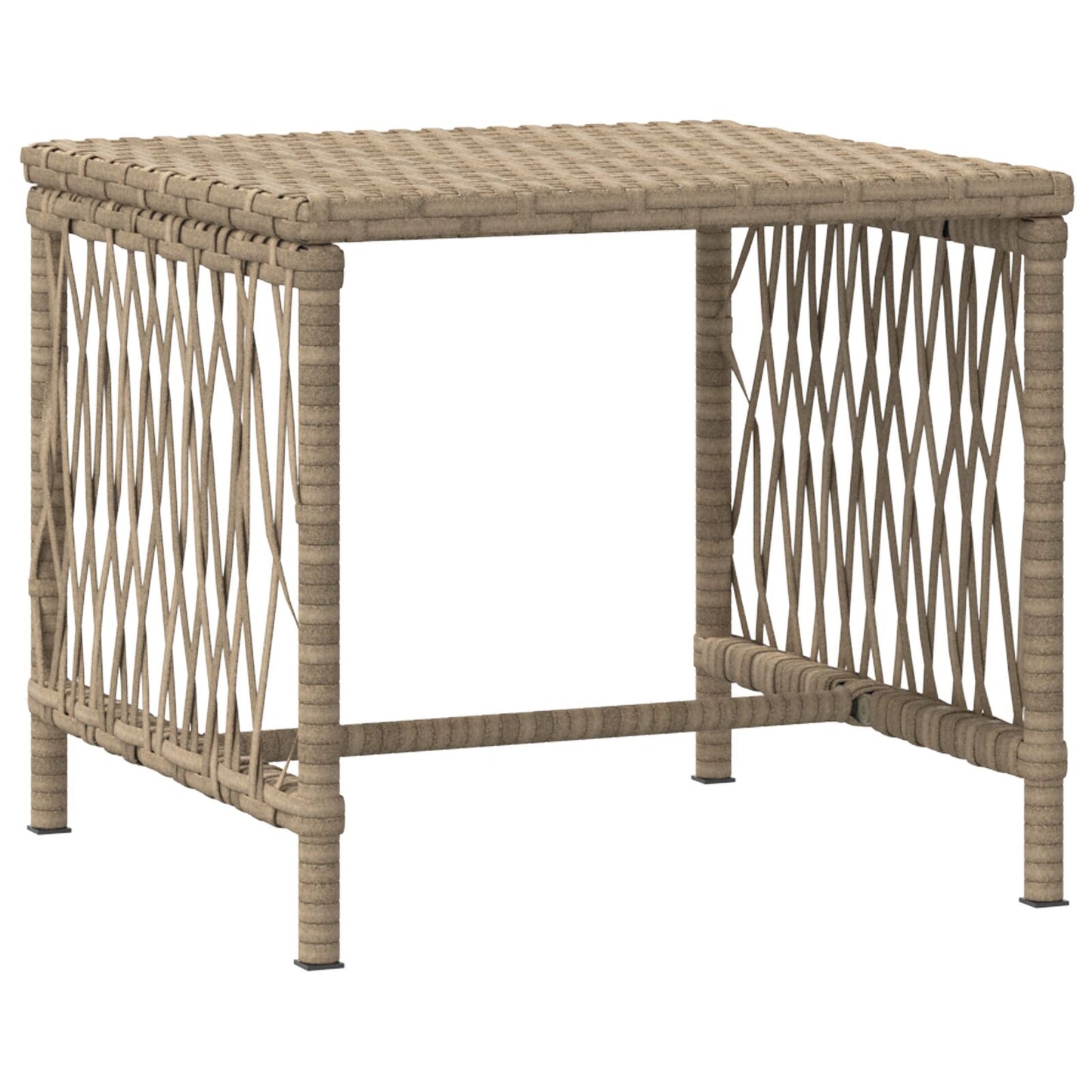 vidaXL Sonnenliegen-Set Set von 3 Beige und Cremeweiß PE Rattan, Metall