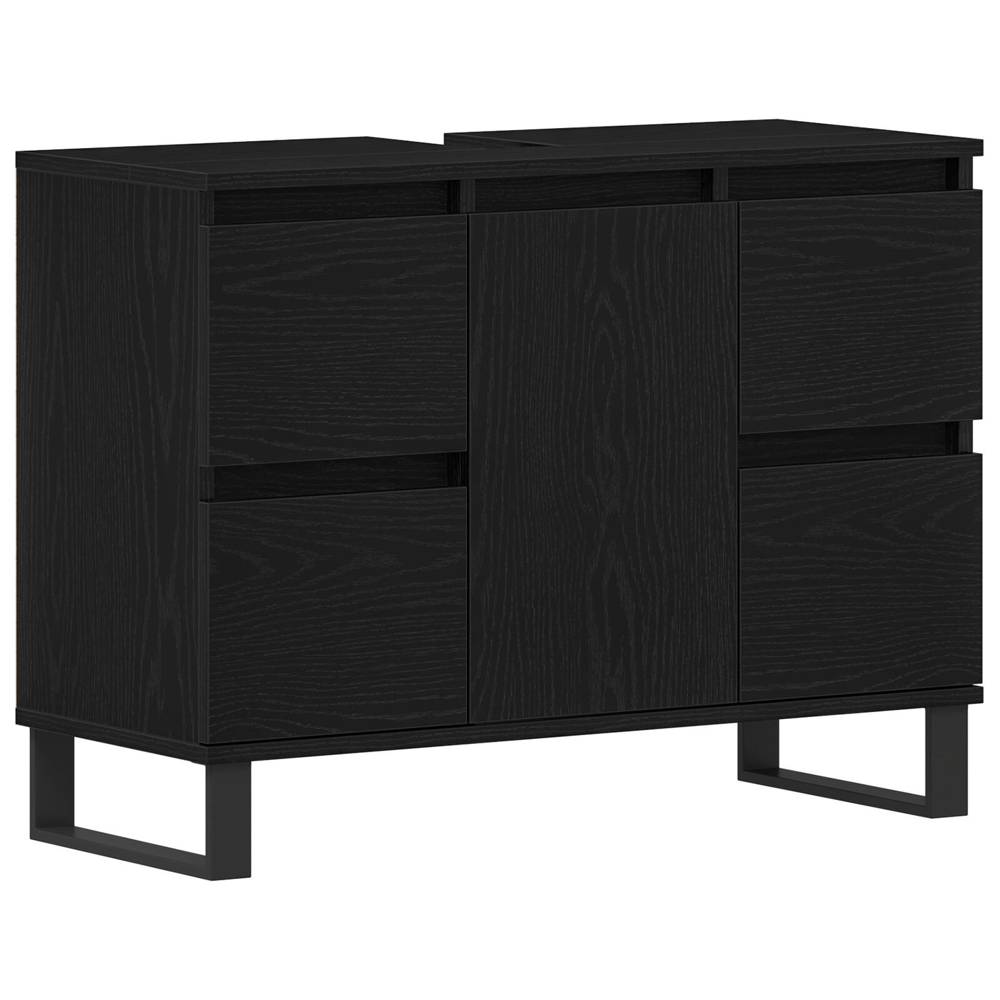 vidaXL Waschbeckenschrank Schwarze Eiche 80x33x60 cm Holzwerkstoff