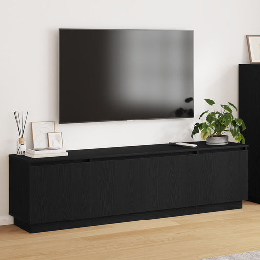vidaXL TV-Schrank mit LED Schwarz Eiche 180x38x49 cm Holzwerkstoff
