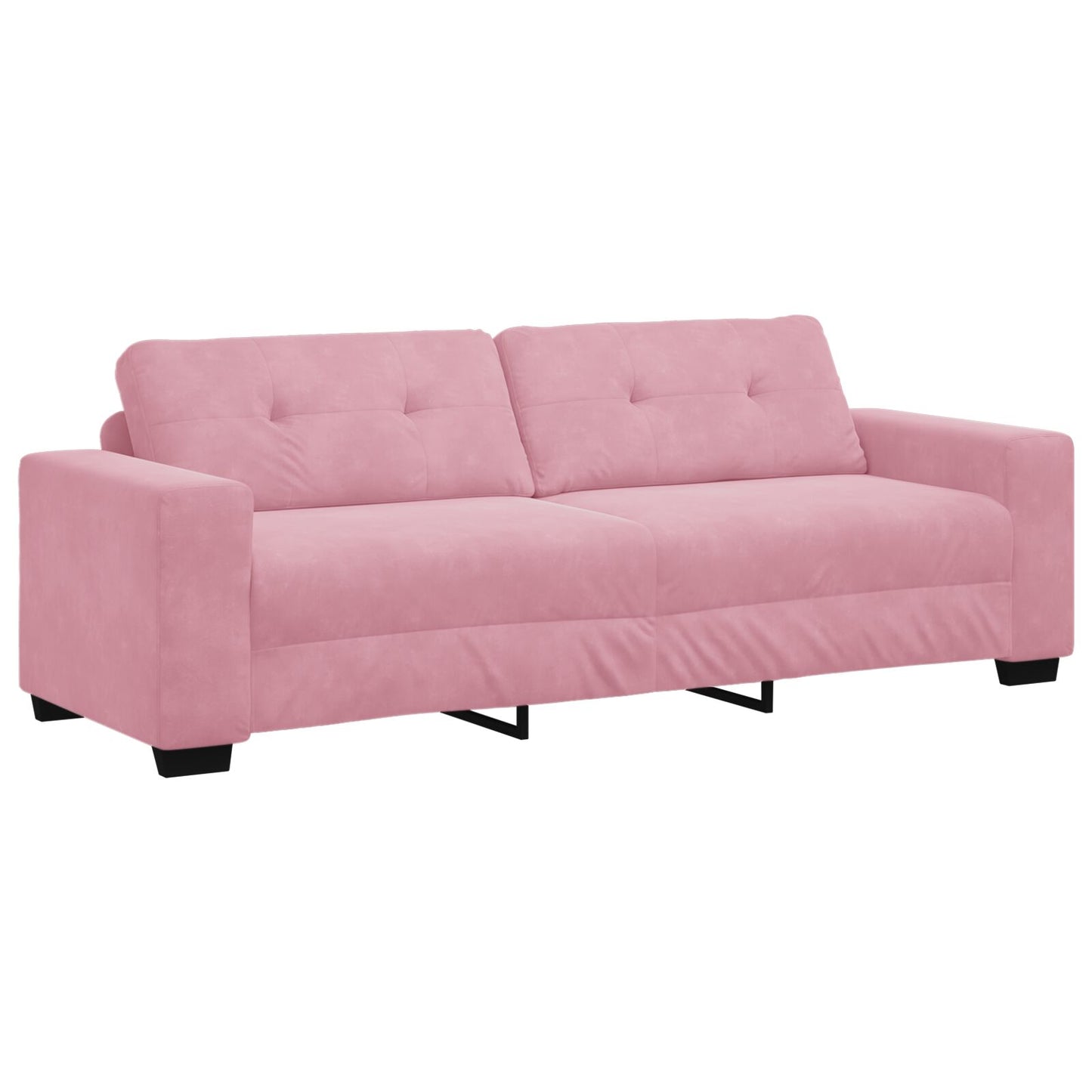 vidaXL 2-teilige Sofagarnitur mit Kissen in Rosa Samt
