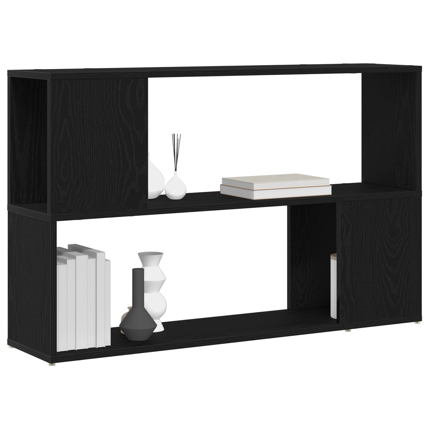 vidaXL Bücherregal Schwarz Eiche 100x24x63 cm aus Holzwerkstoff