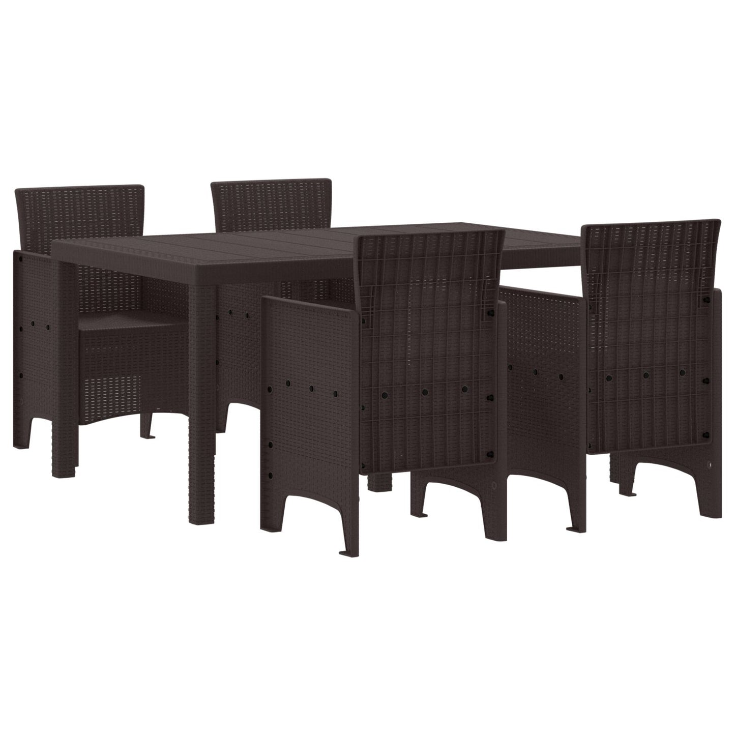 vidaXL 5-teiliges Garten Essset Braunes Poly-Rattan