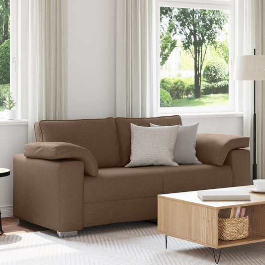 vidaXL Sofa Braun Polyester Mittel Abnehmbare Bezüge 3-Sitzer Sofa