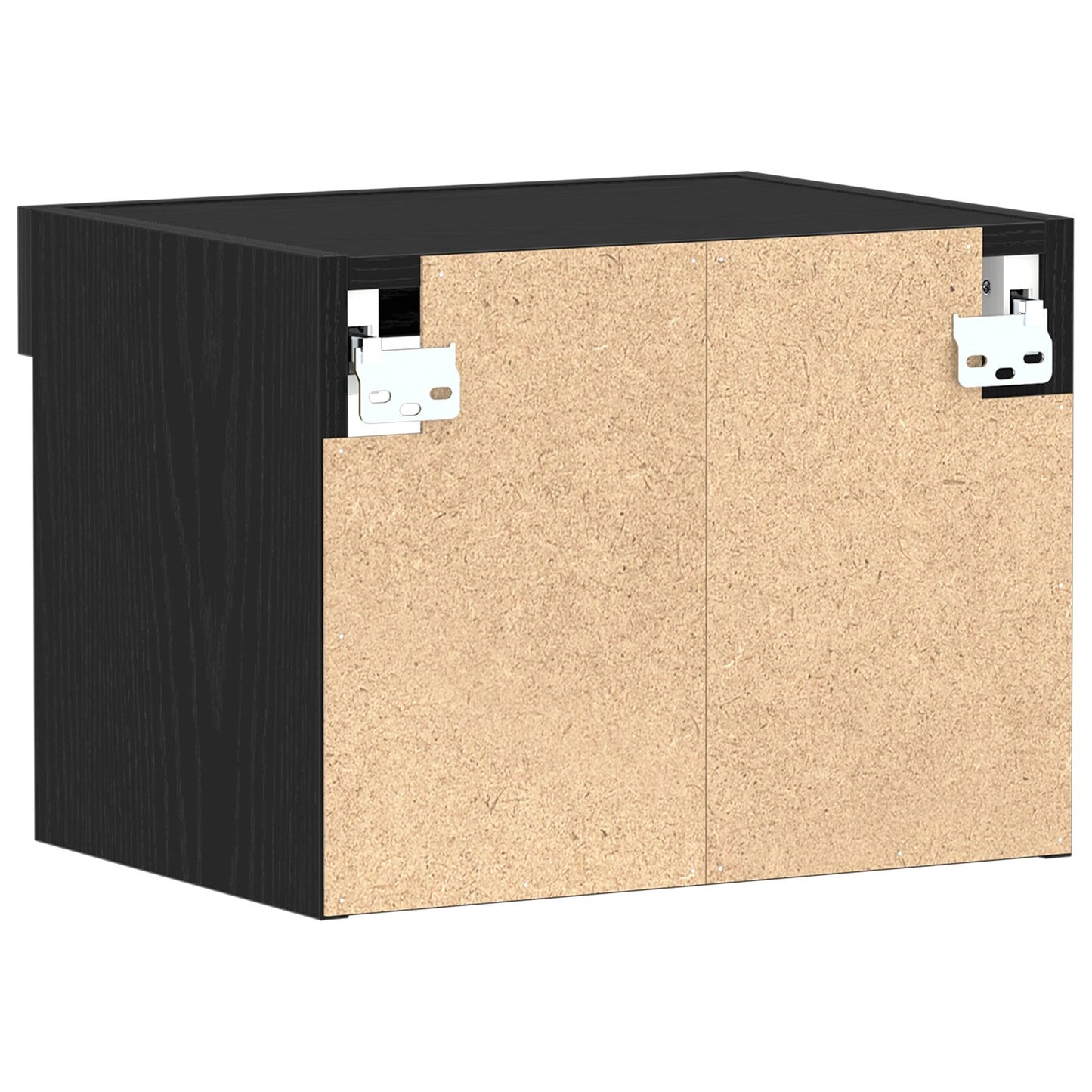vidaXL Wandschränke mit LED-Lichtern 2 Stück Schwarz Eiche 40x30x30 cm