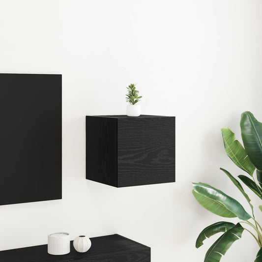 vidaXL Wand-TV-Schrank Schwarz Eiche 30,5x30x30 cm