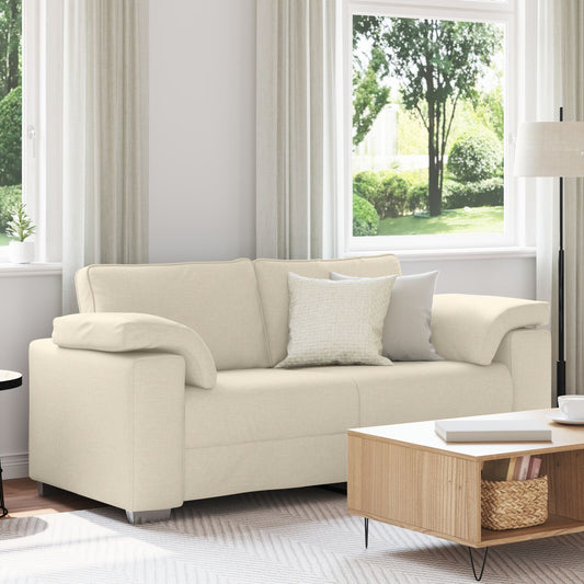 vidaXL Sofa Beige Polyester 2,5-Sitzer Abnehmbare Bezüge Sofa