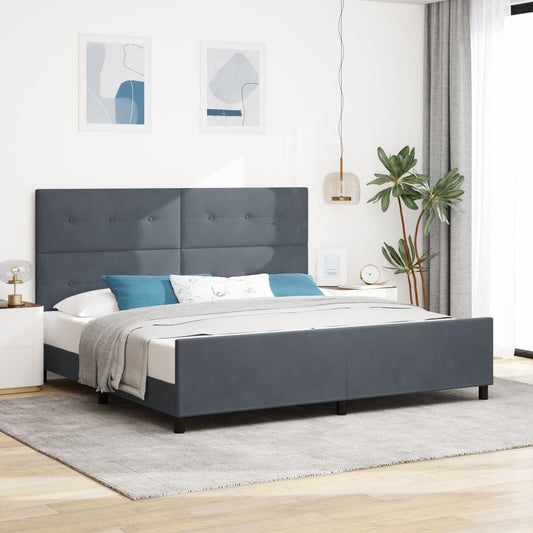 vidaXL Bettgestell Dunkelgrau 200x200 cm Samt