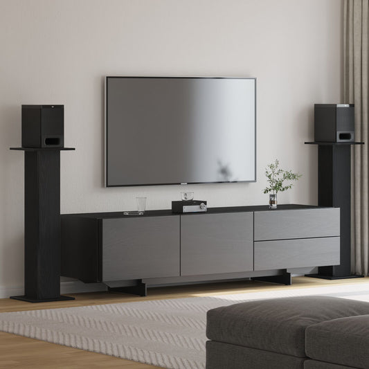 vidaXL Lautsprecherständer 2er-Set Schwarz Eichenholz 30x30x95 cm Holzwerkstoff
