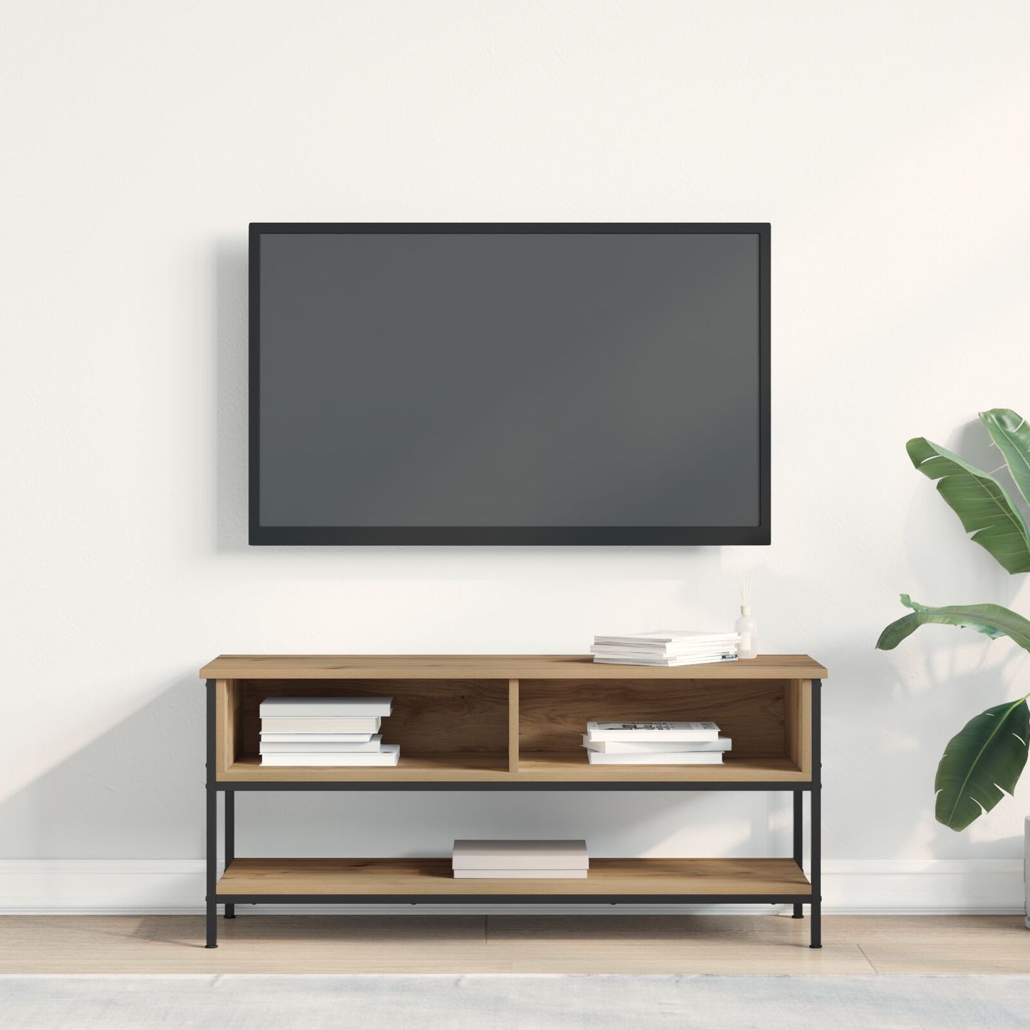 vidaXL TV-Schrank Artisan Eiche 100x35x45 cm Engineering Holz und Stahl