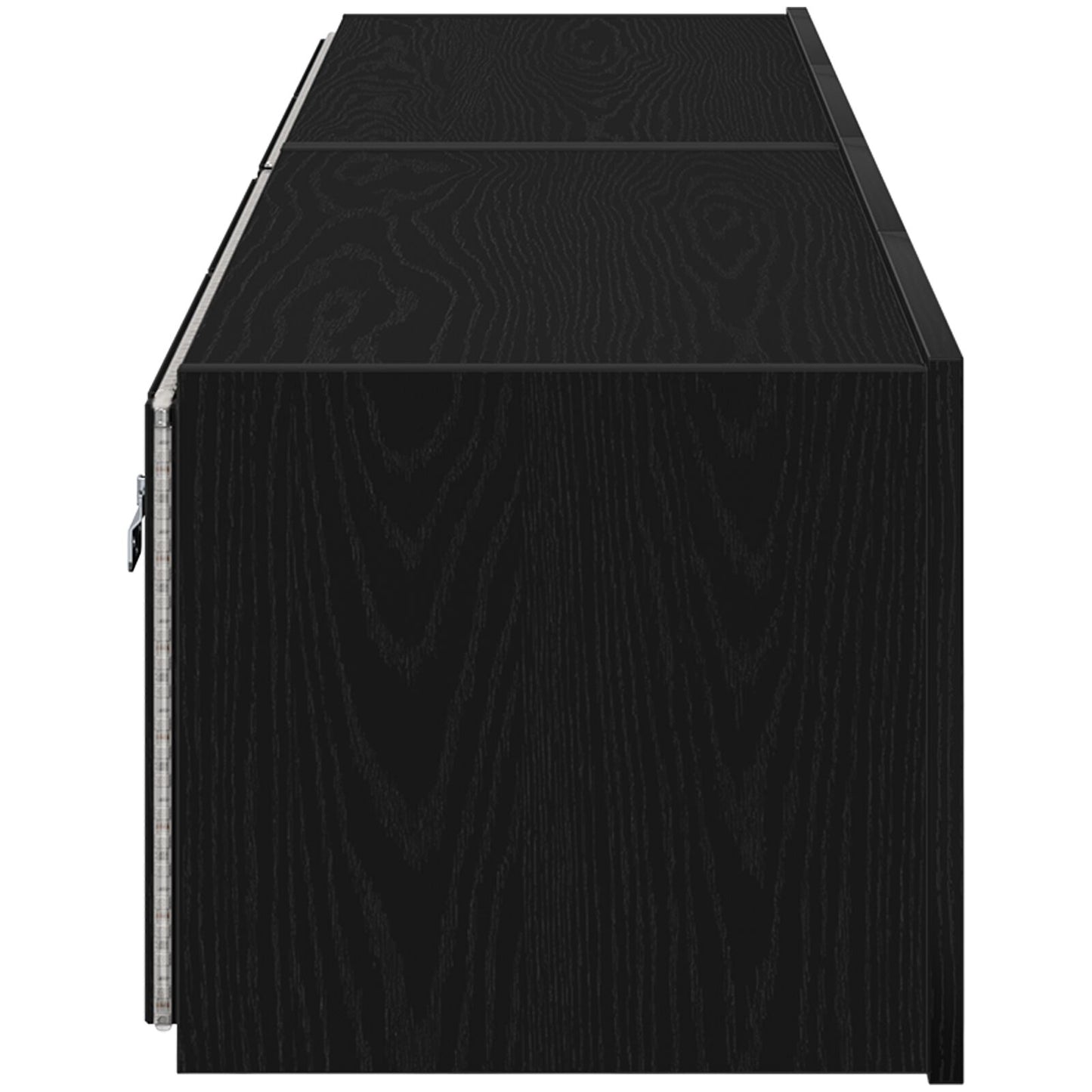 vidaXL TV Wandtische mit LED-Lichtern 2 Stück Schwarz Eiche 80x35x31 cm