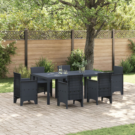 vidaXL Gartentisch Anthrazit 200x100x73 cm Poly Rattan