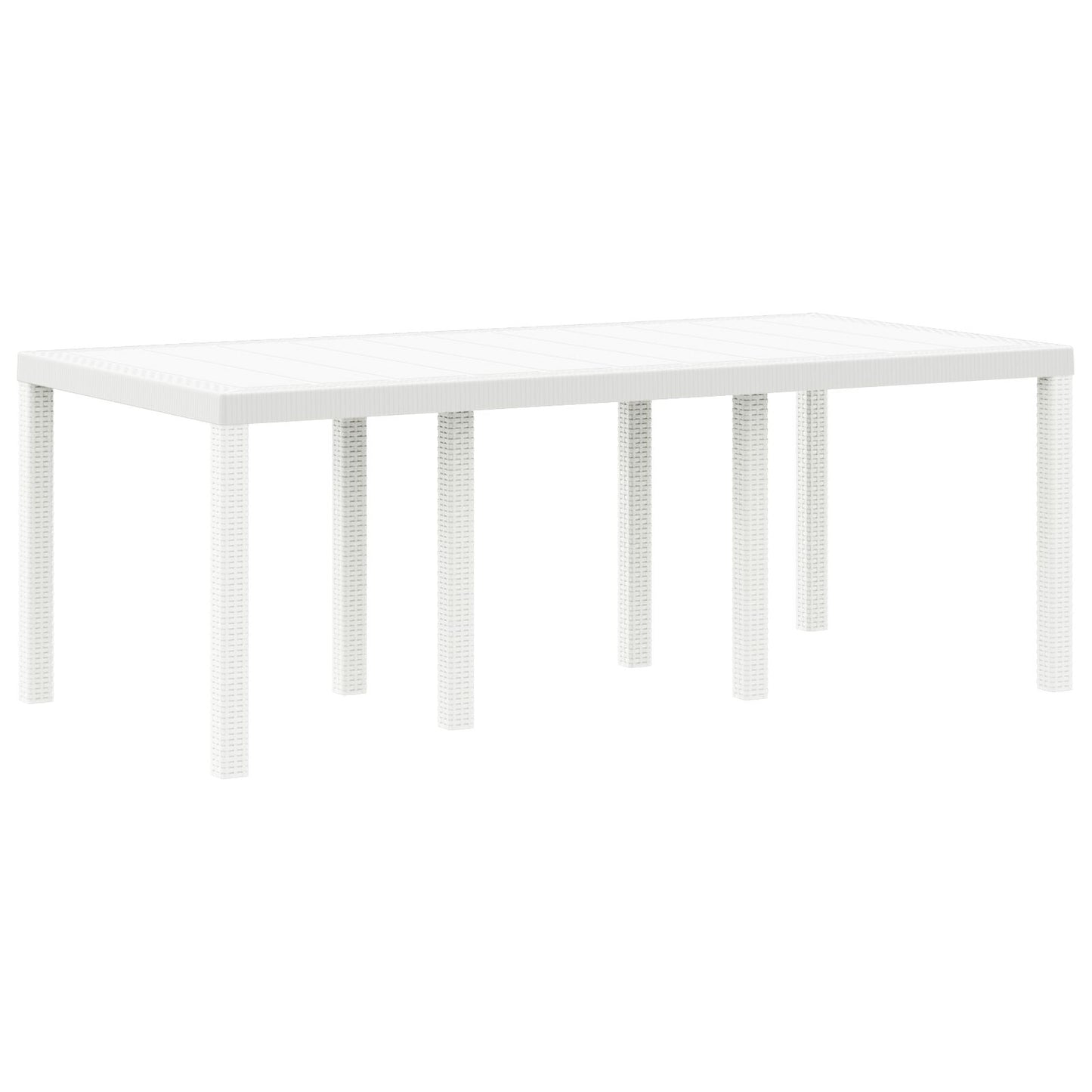 vidaXL 7-teiliges Garten Essgruppe mit Kissen Weiß Poly-Rattan