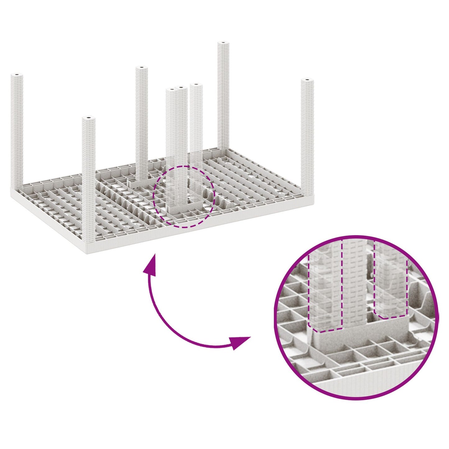 vidaXL 5-teiliges Garten Essset Weiß Poly-Rattan